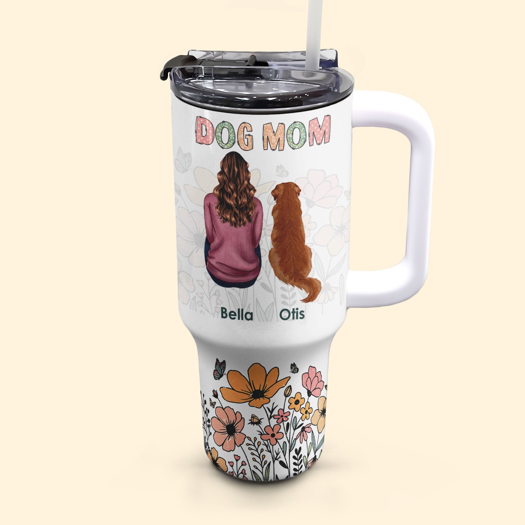 A Girl And Her Dog Unbreakable Bond - Personalized 40oz Tumbler With Straw