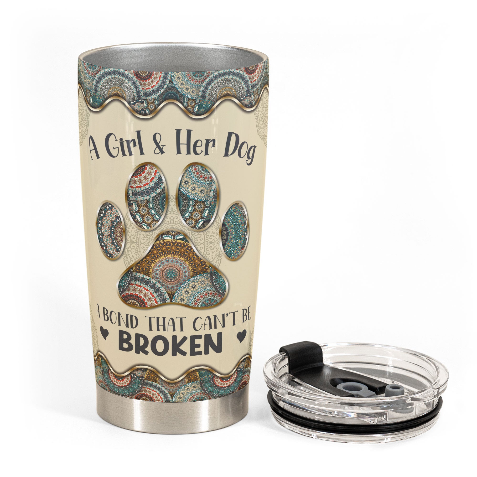 A Girl And Her Dog Unbreakable Bond - Personalized Tumbler Cup