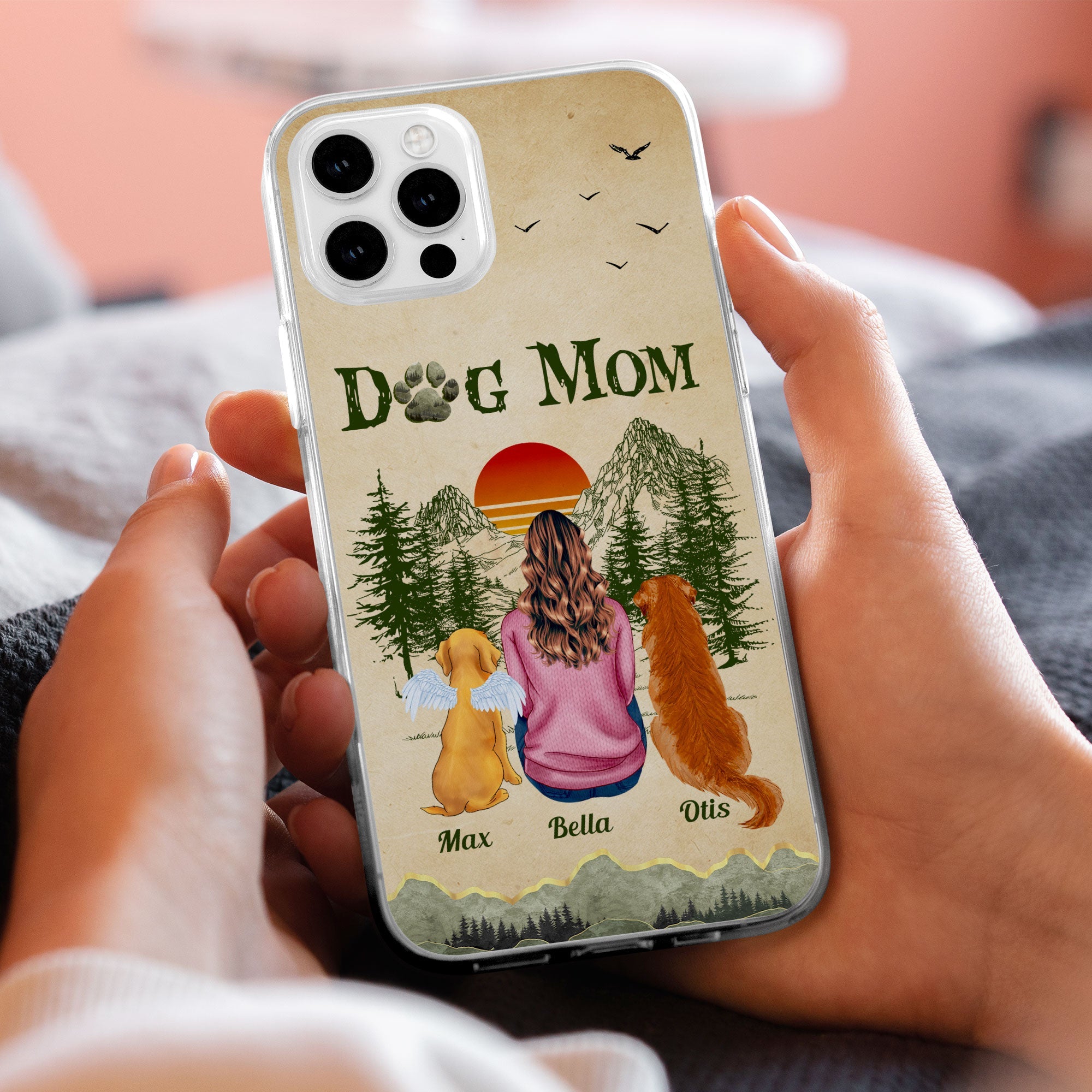 A Girl And Her Dogs Unbreakable Bond - Personalized Clear Phone Case