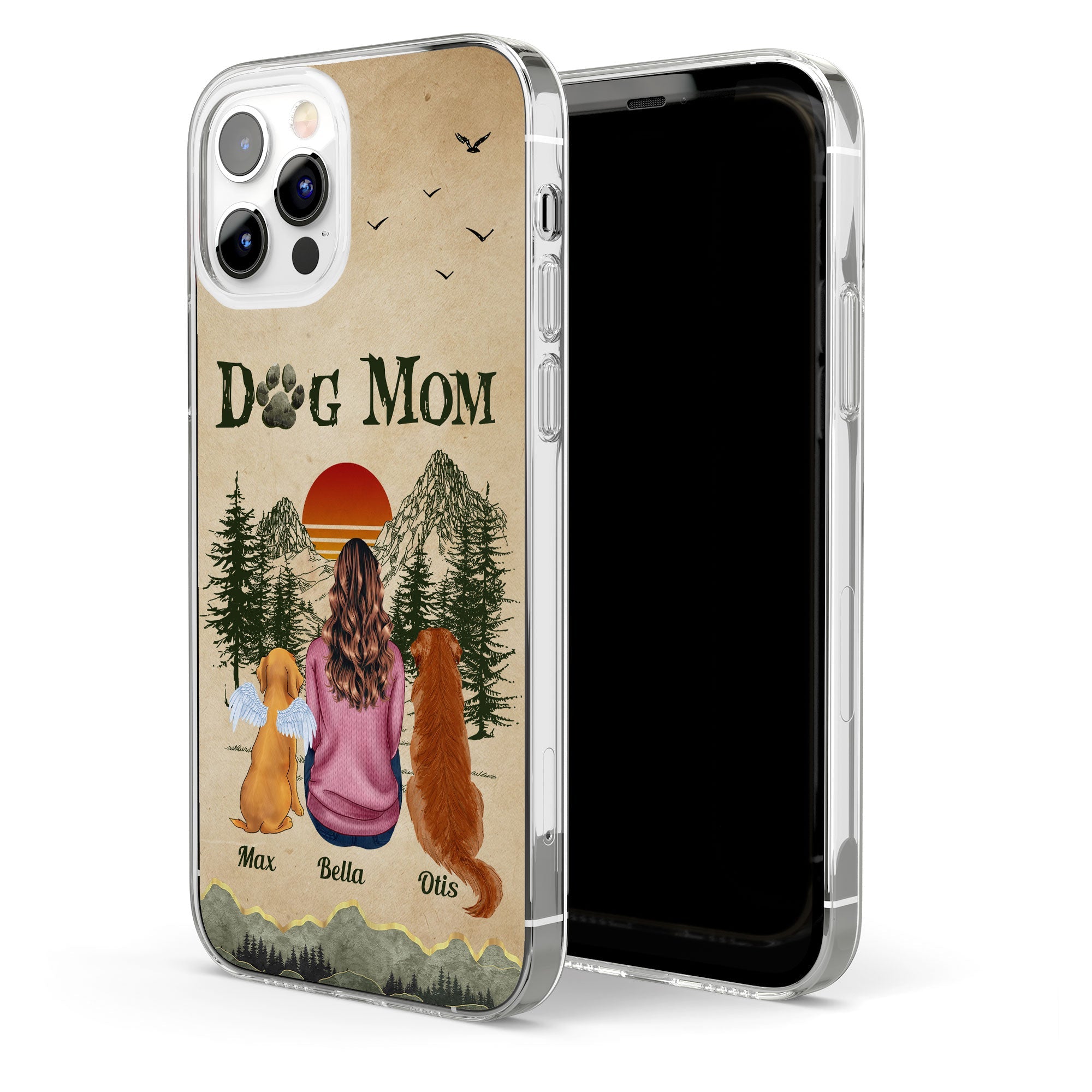 A Girl And Her Dogs Unbreakable Bond - Personalized Clear Phone Case