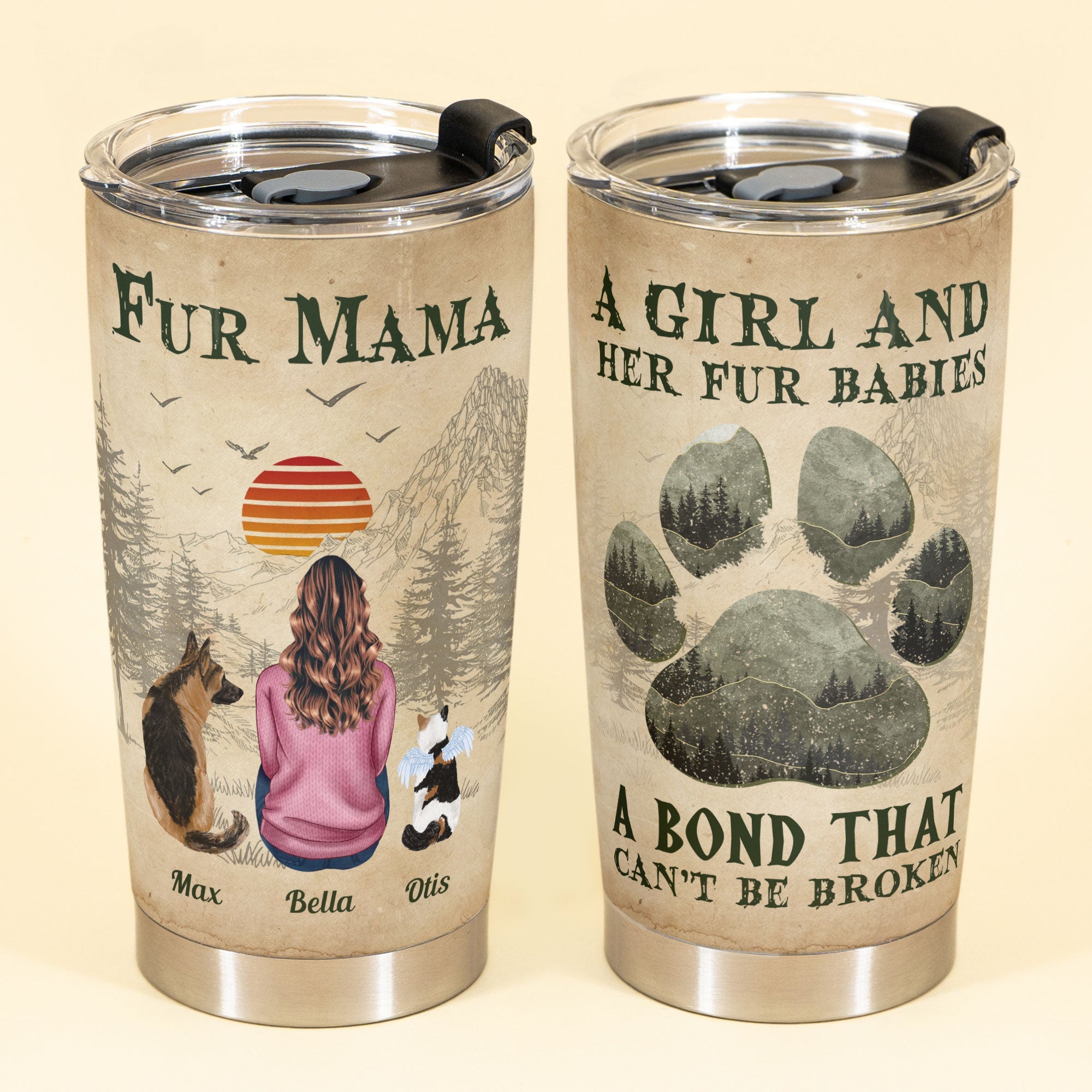 A Girl And Her Fur Babies Unbreakable Bond - Personalized Tumbler Cup