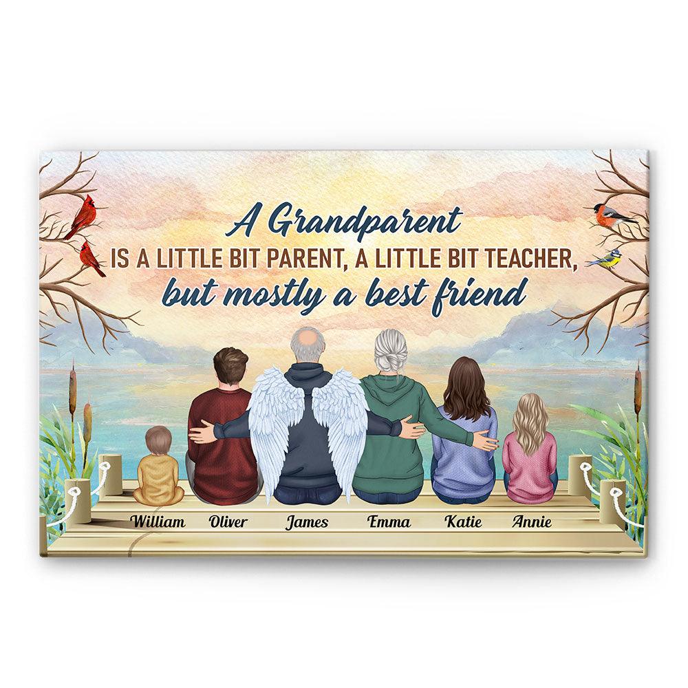 A Grandparent A Best Friends - Personalized Poster/Canvas - Birthday Memorial AnniversaryGift For Mother Father Grandparents - Macorner