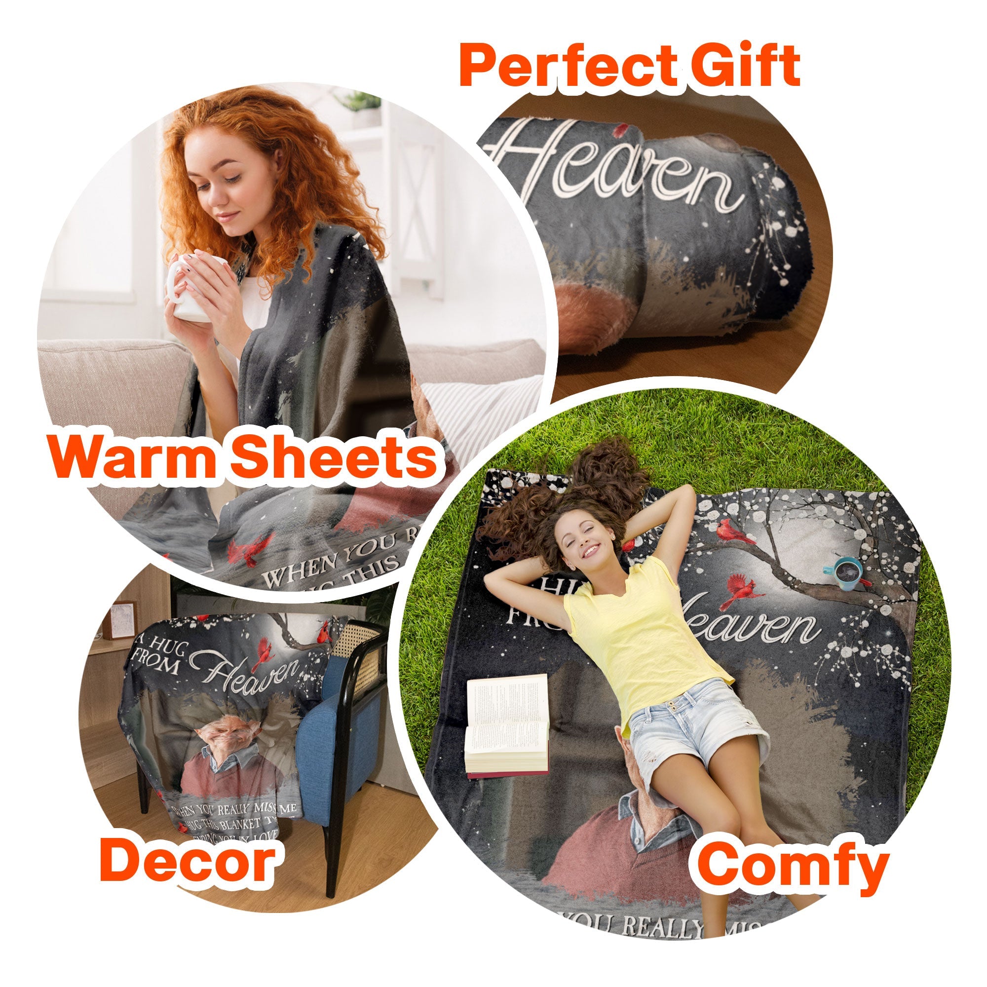 A Hug From Heaven - Personalized Memory Photo Blanket