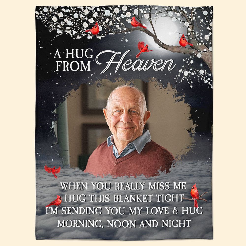 A Hug From Heaven - Personalized Memory Photo Blanket