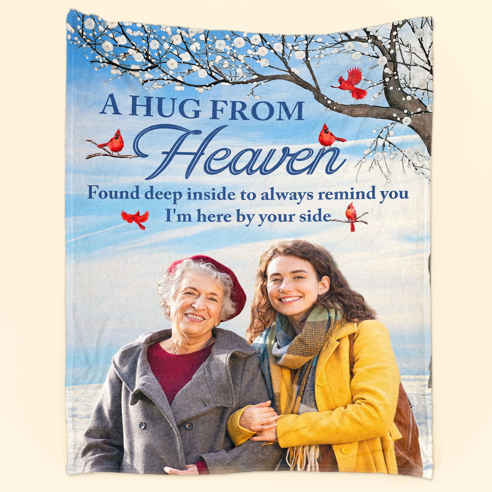 A Hug From Heaven To Remind You I'm Always With You - Personalized Photo Blanket