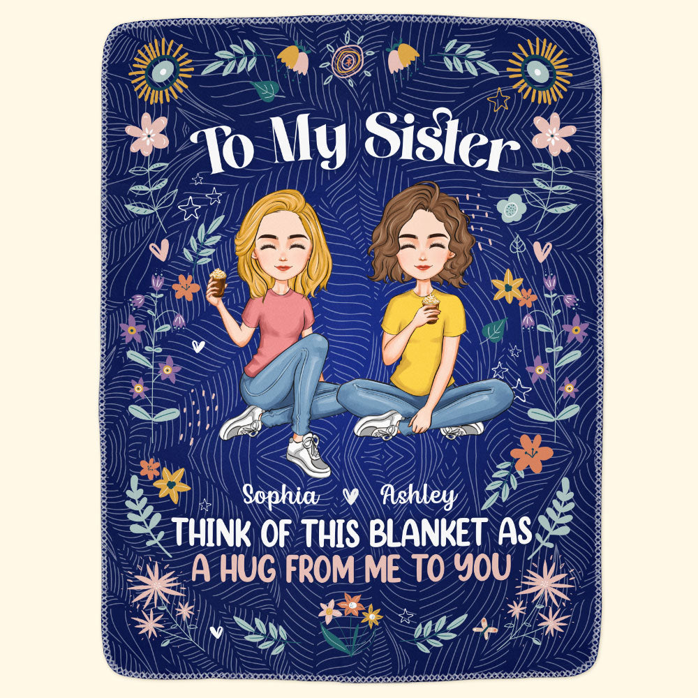 A Hug From Me To You - Personalized Sister Blanket