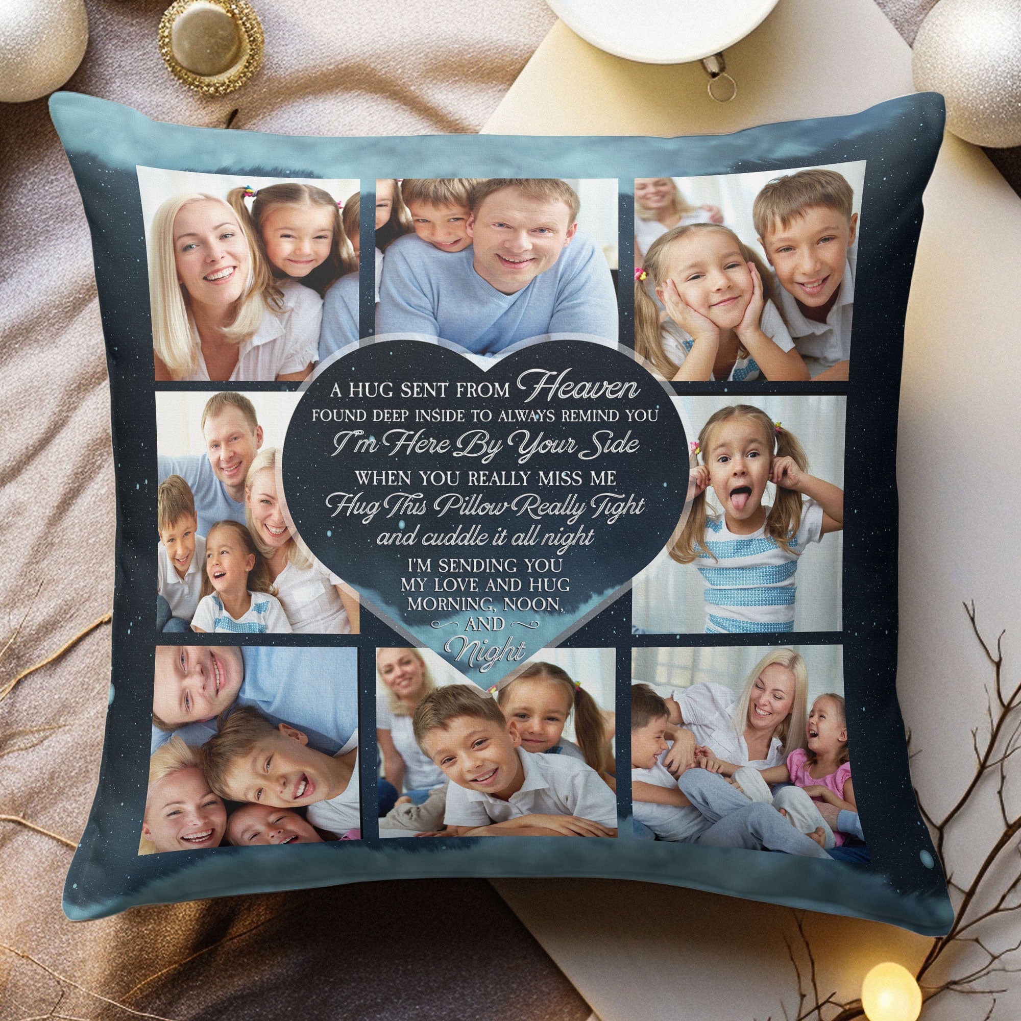 A Hug Sent From Heaven - Personalized Photo Pillow (Insert Included)