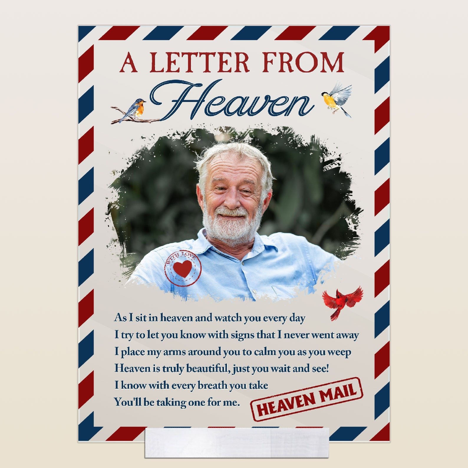 A Letter From Heaven - Personalized Acrylic Photo Plaque