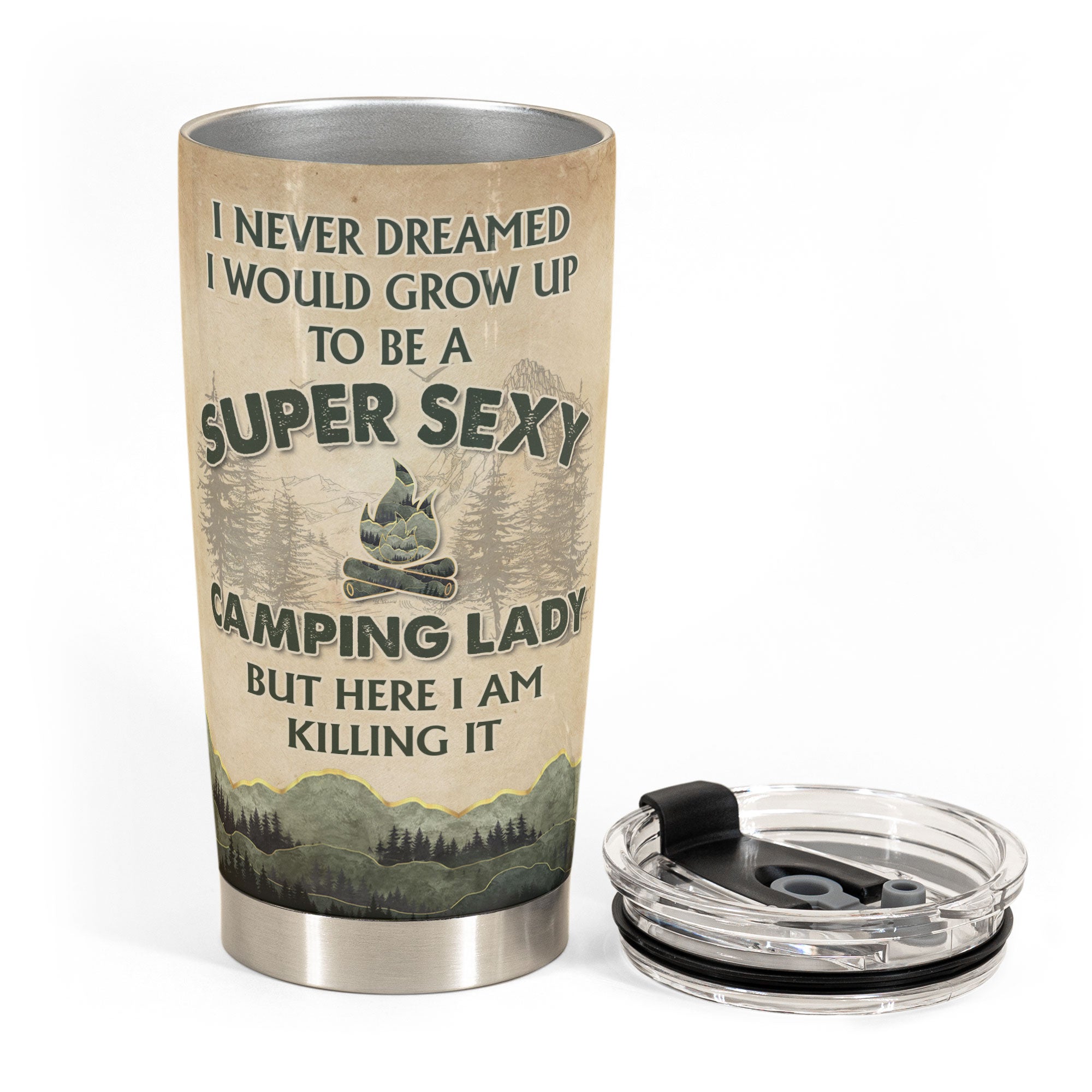 A Sexy Camping Lady - Personalized Tumbler Cup