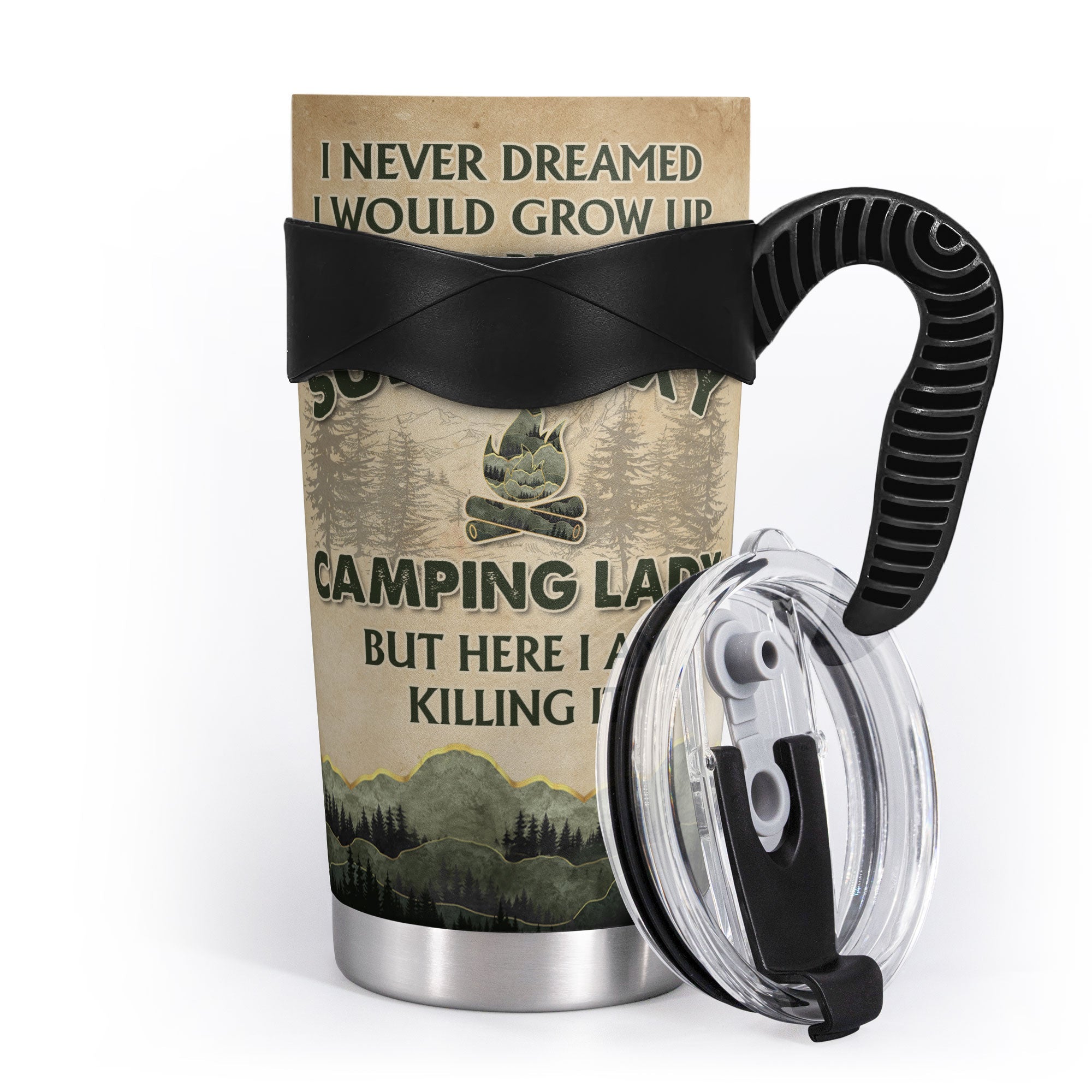 A Sexy Camping Lady - Personalized Tumbler Cup