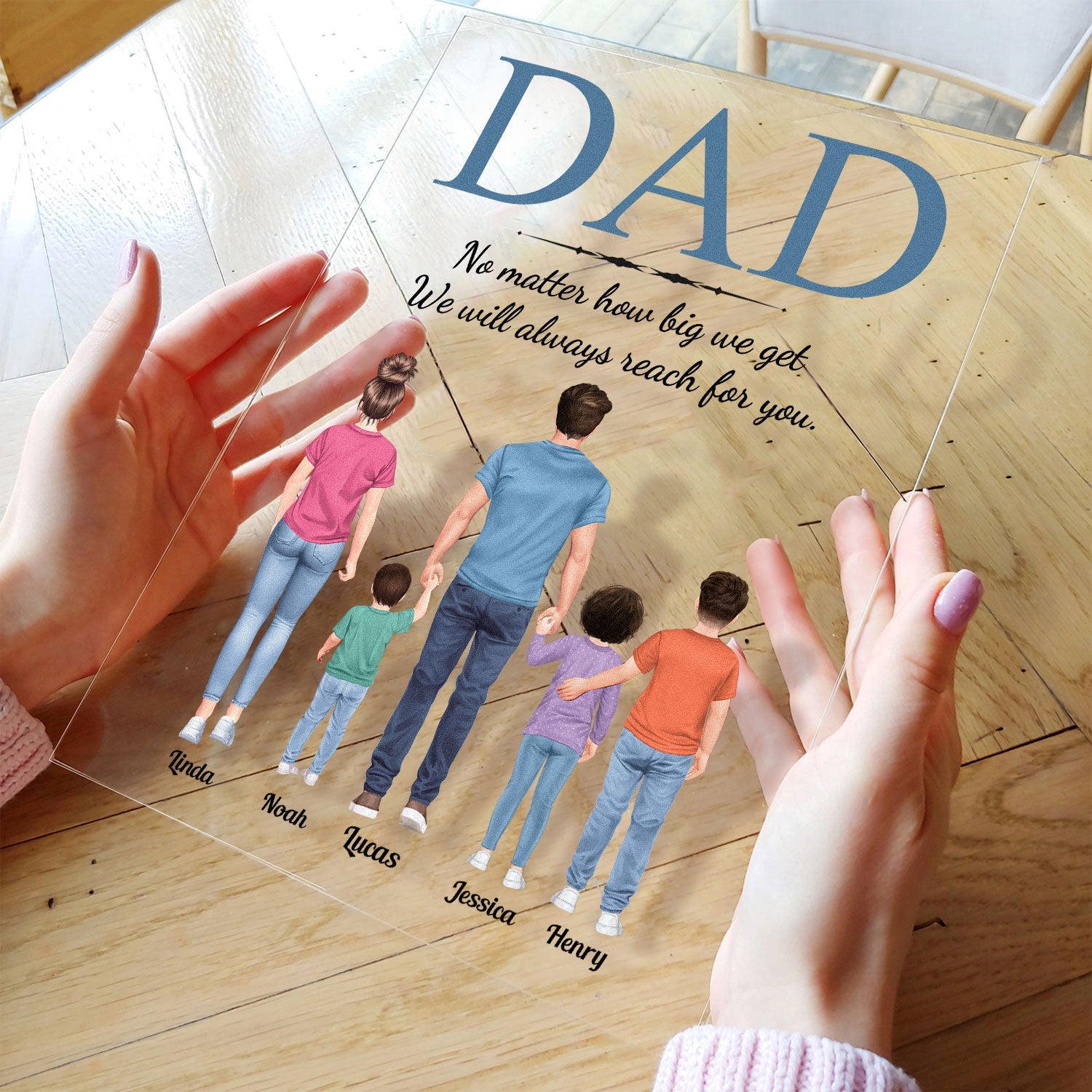 No Matter How Big We Get - Personalized Acrylic Plaque - Father's Day Gift For Dad, Papa, Papa Bear, Daddy, Grandpa