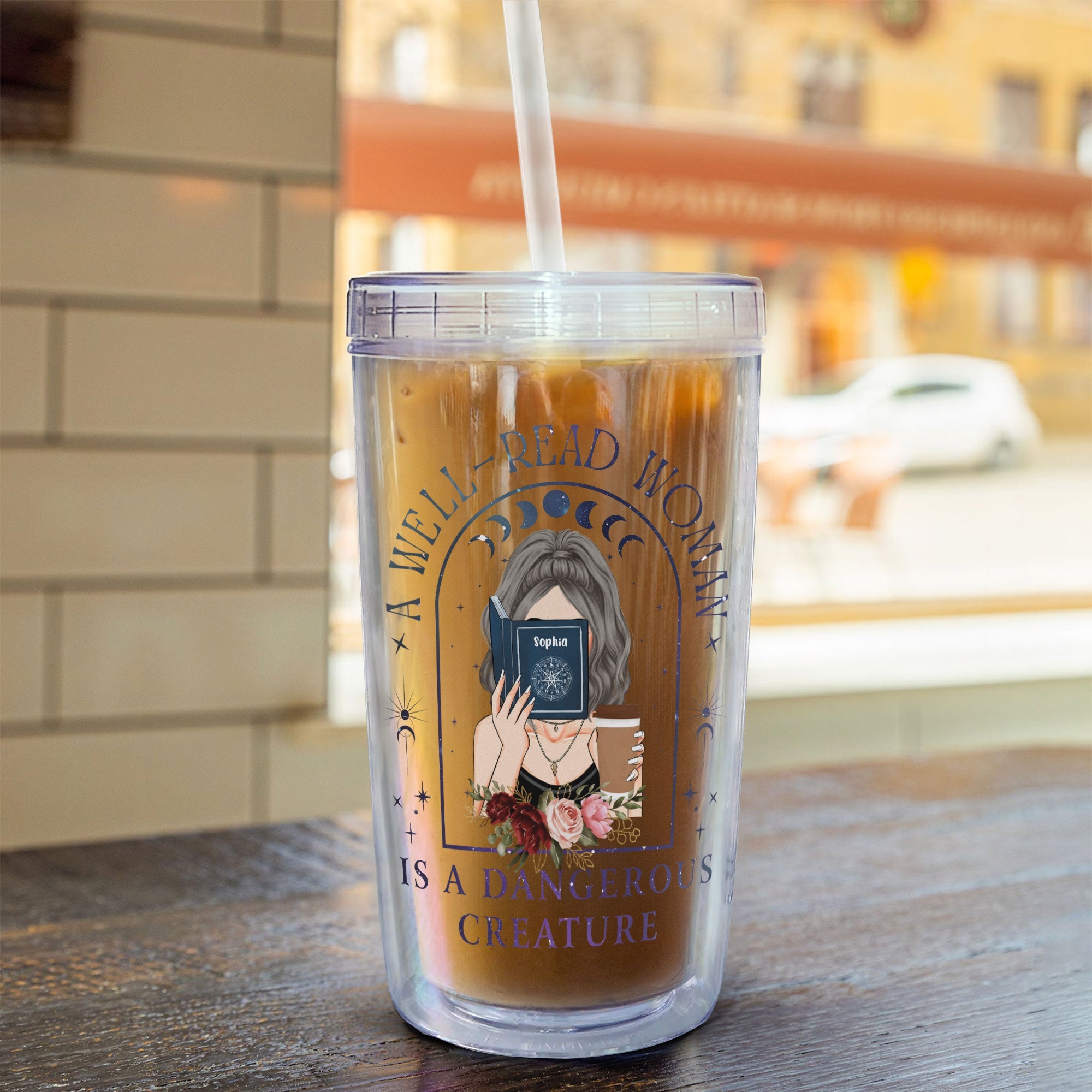 Well-Read Woman - Personalized Acrylic Tumbler With Straw