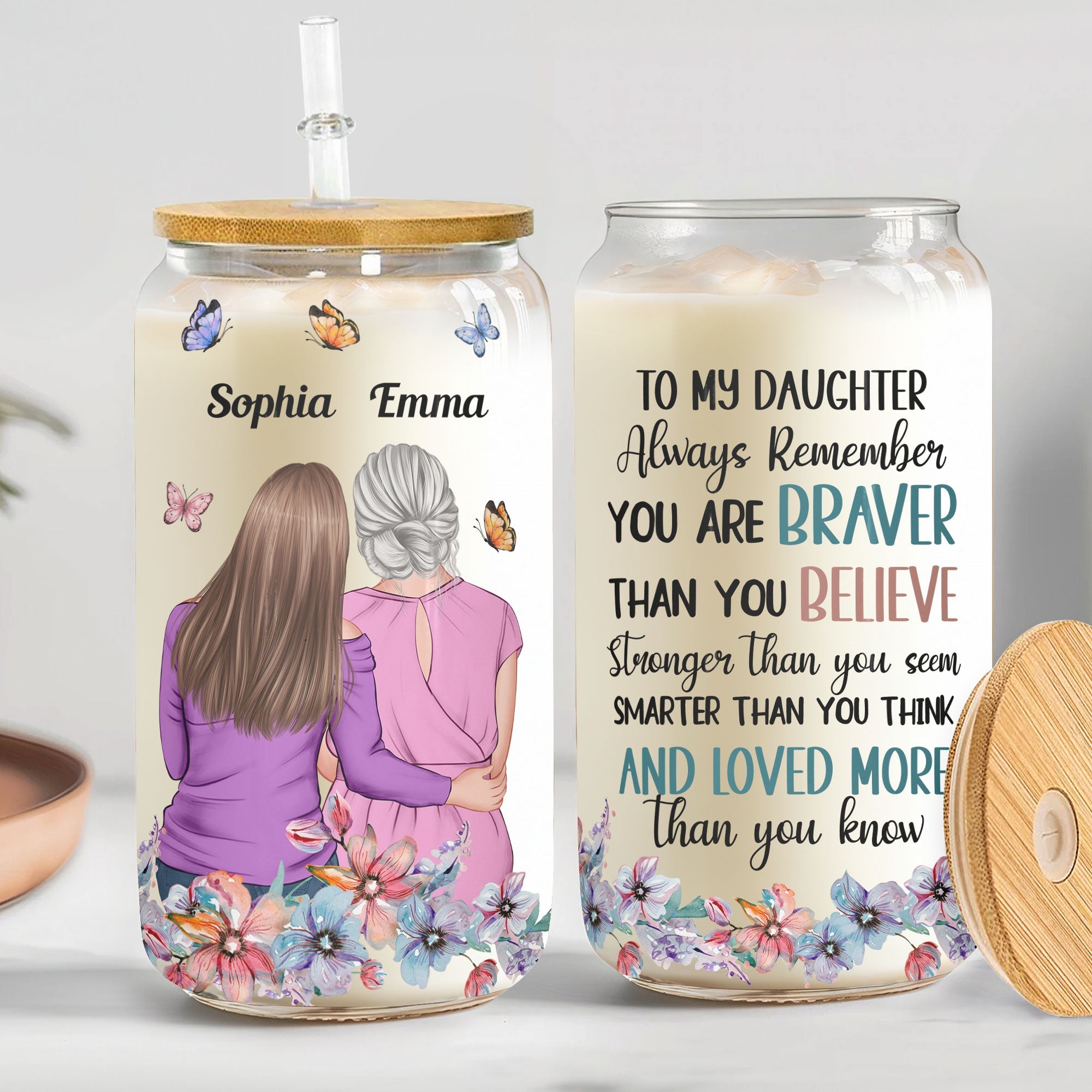 Always Remember You Are Braver - Personalized Clear Glass Can