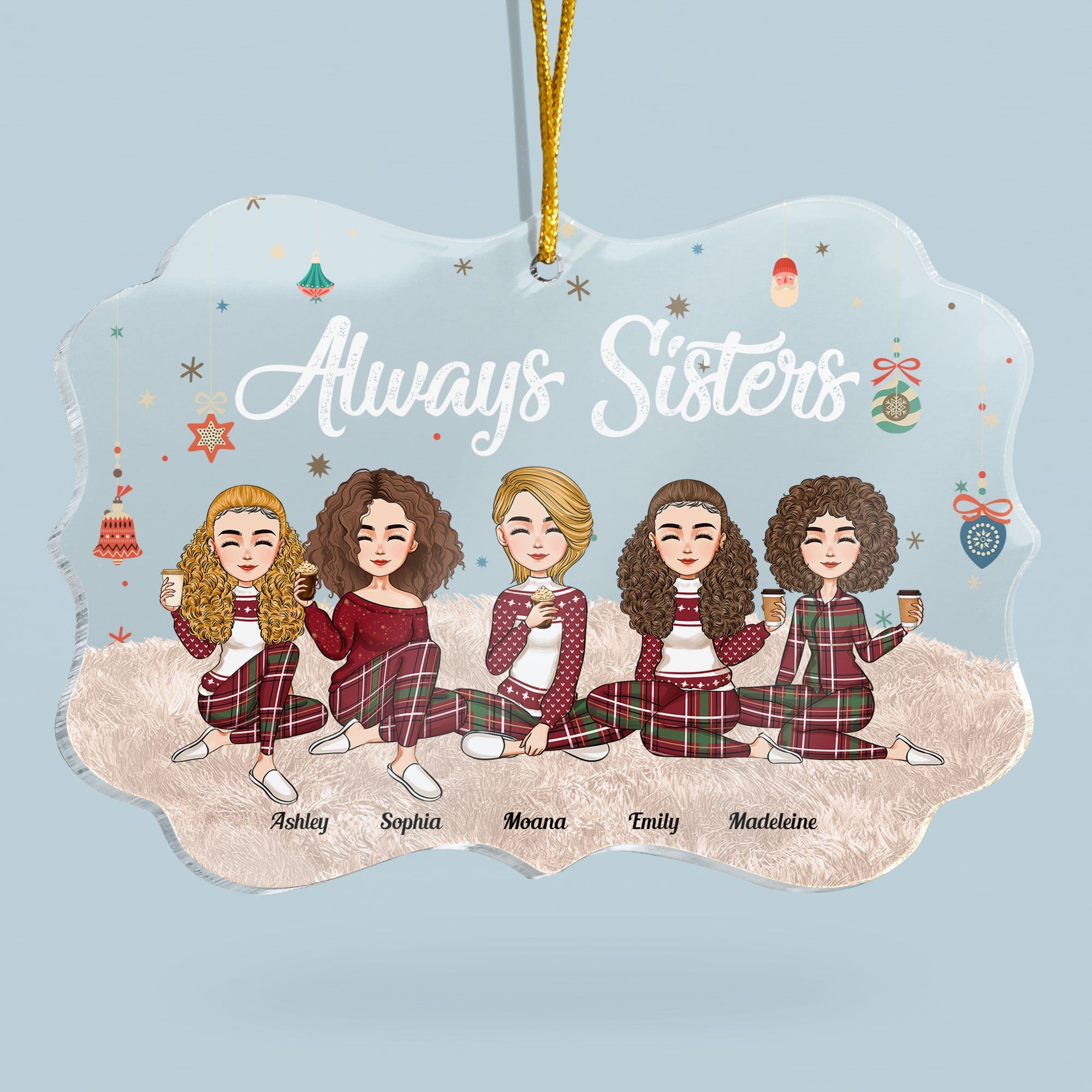 Always Sisters - New Version - Personalized Acrylic Ornament