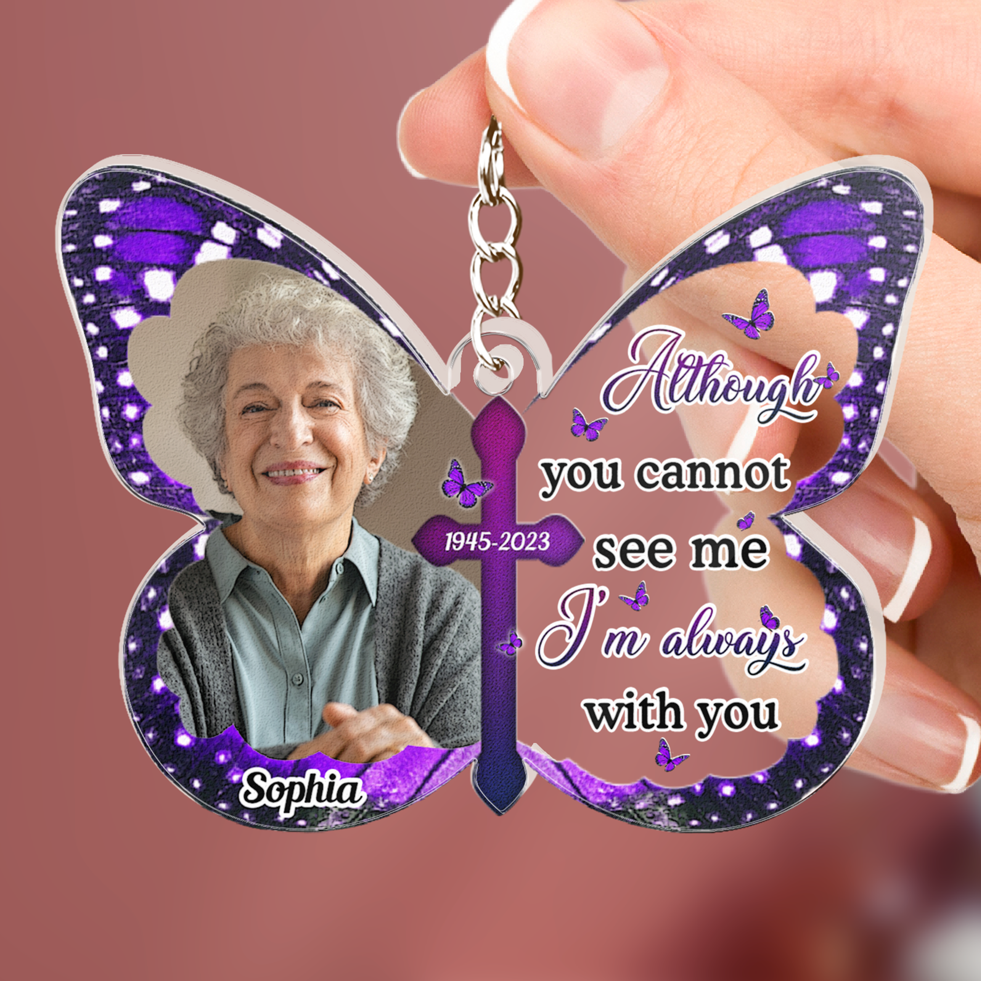 Always With You - Personalized Acrylic Photo Keychain