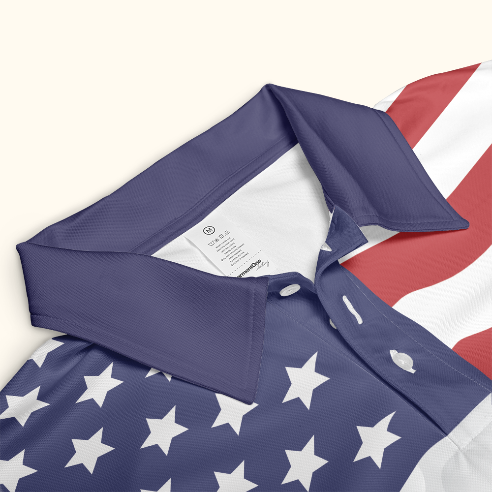 American Flag USA Gift For Golf Lovers Men Women - Custom Golf Shirt