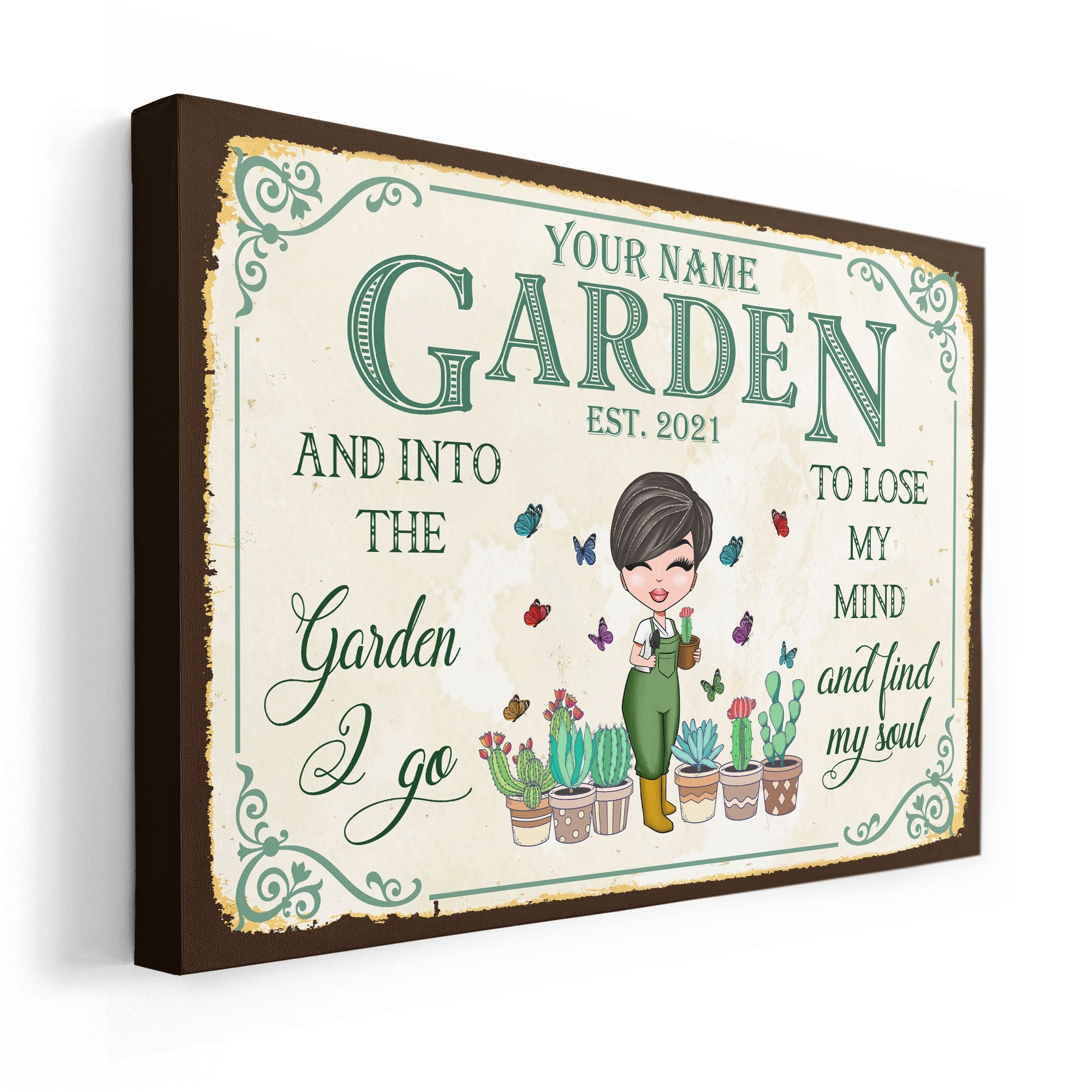 And Into The Garden I Go - Personalized Poster/Canvas - Birthday Gift For Gardener - Cartoon Farmer