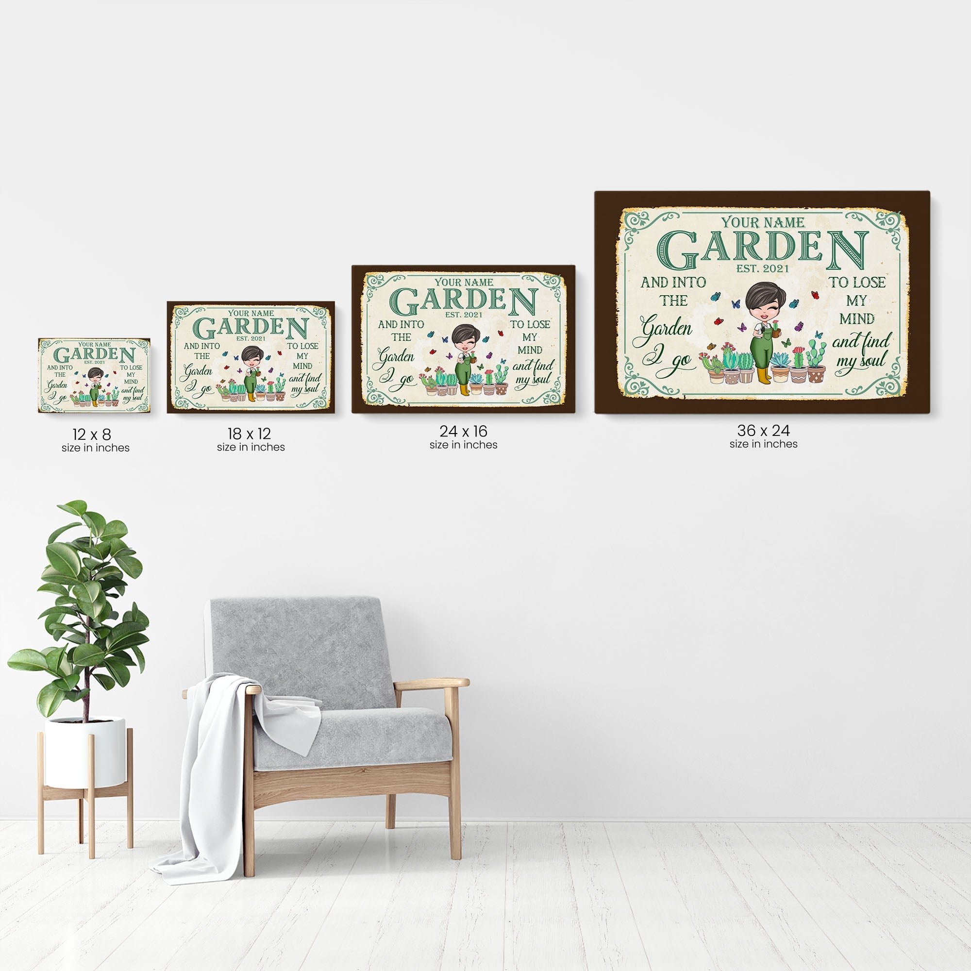 And Into The Garden I Go - Personalized Poster/Canvas - Birthday Gift For Gardener - Cartoon Farmer