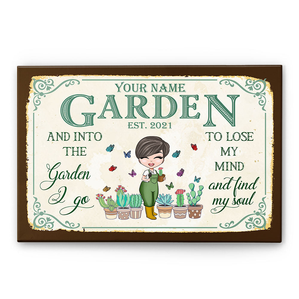 And Into The Garden I Go - Personalized Poster/Canvas - Birthday Gift For Gardener - Cartoon Farmer