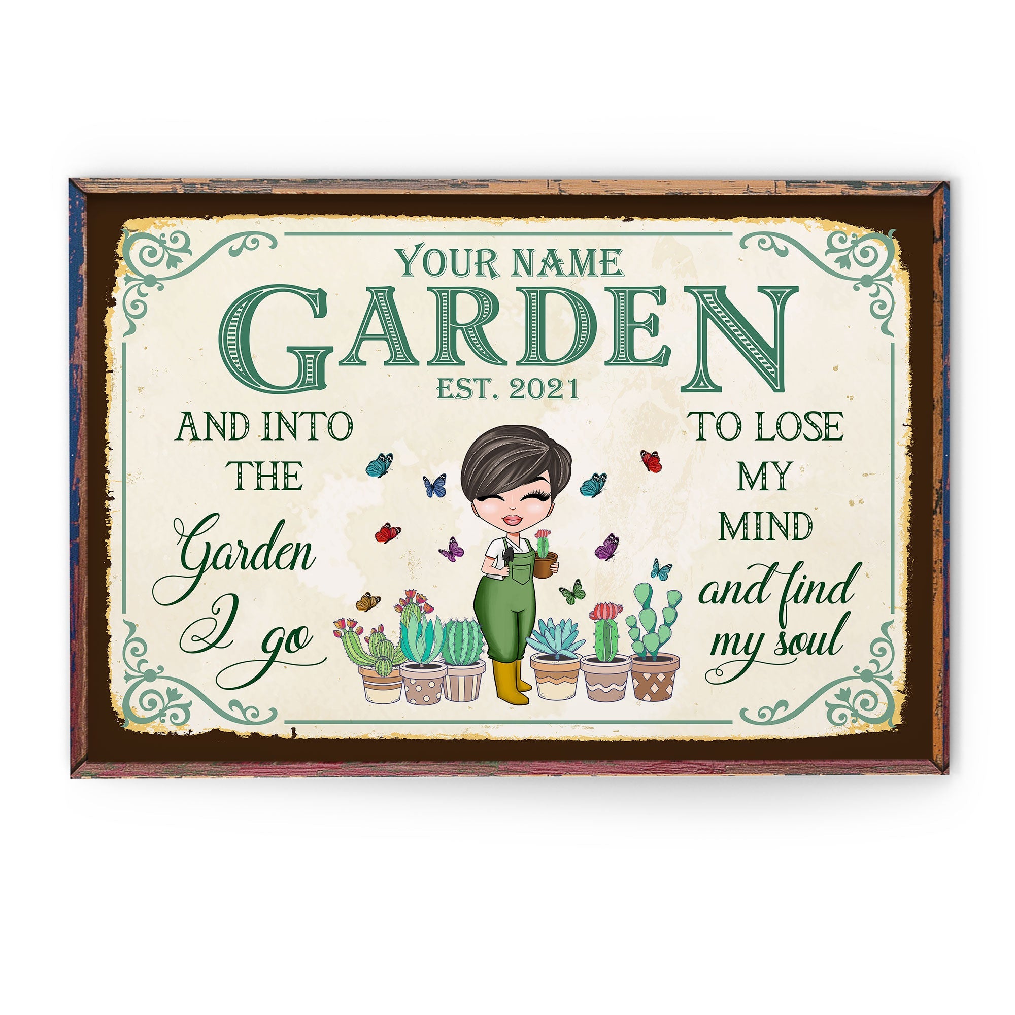 And Into The Garden I Go - Personalized Poster/Canvas - Birthday Gift For Gardener - Cartoon Farmer