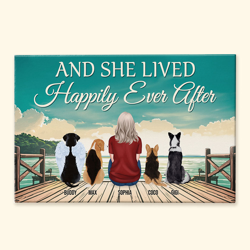 And She Lived Happily Ever After - Personalized Wrapped Canvas