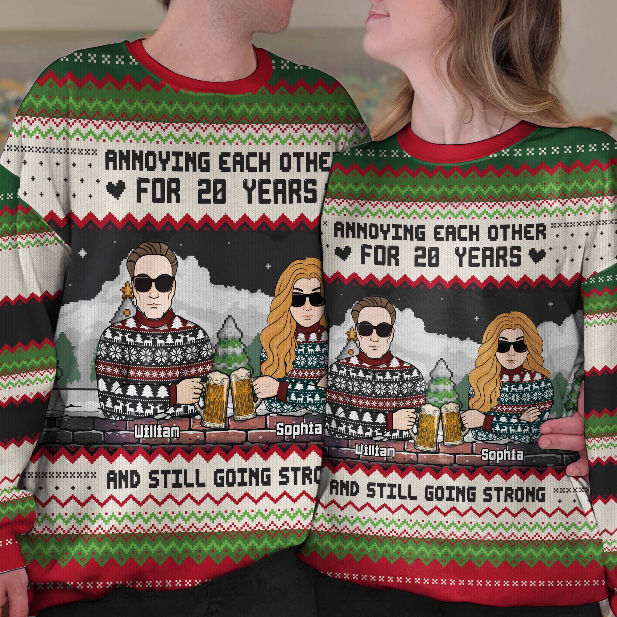 Annoying Each Other Foryears And Still Going Strong - Personalized Ugly Sweater