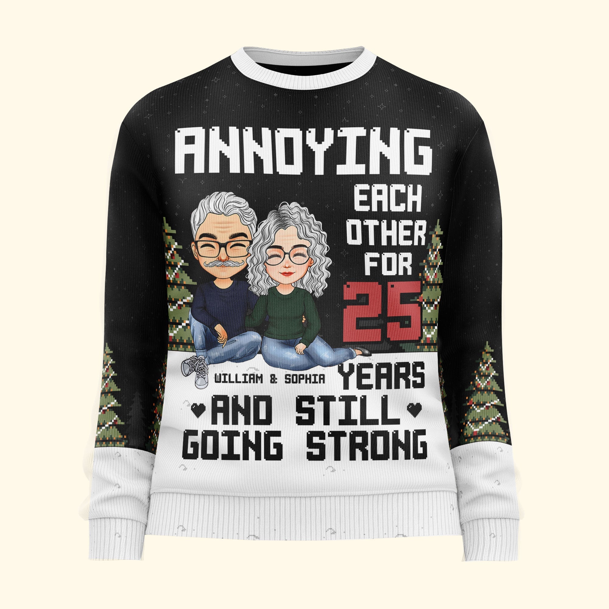 Annoying Each Other - Personalized Ugly Sweater