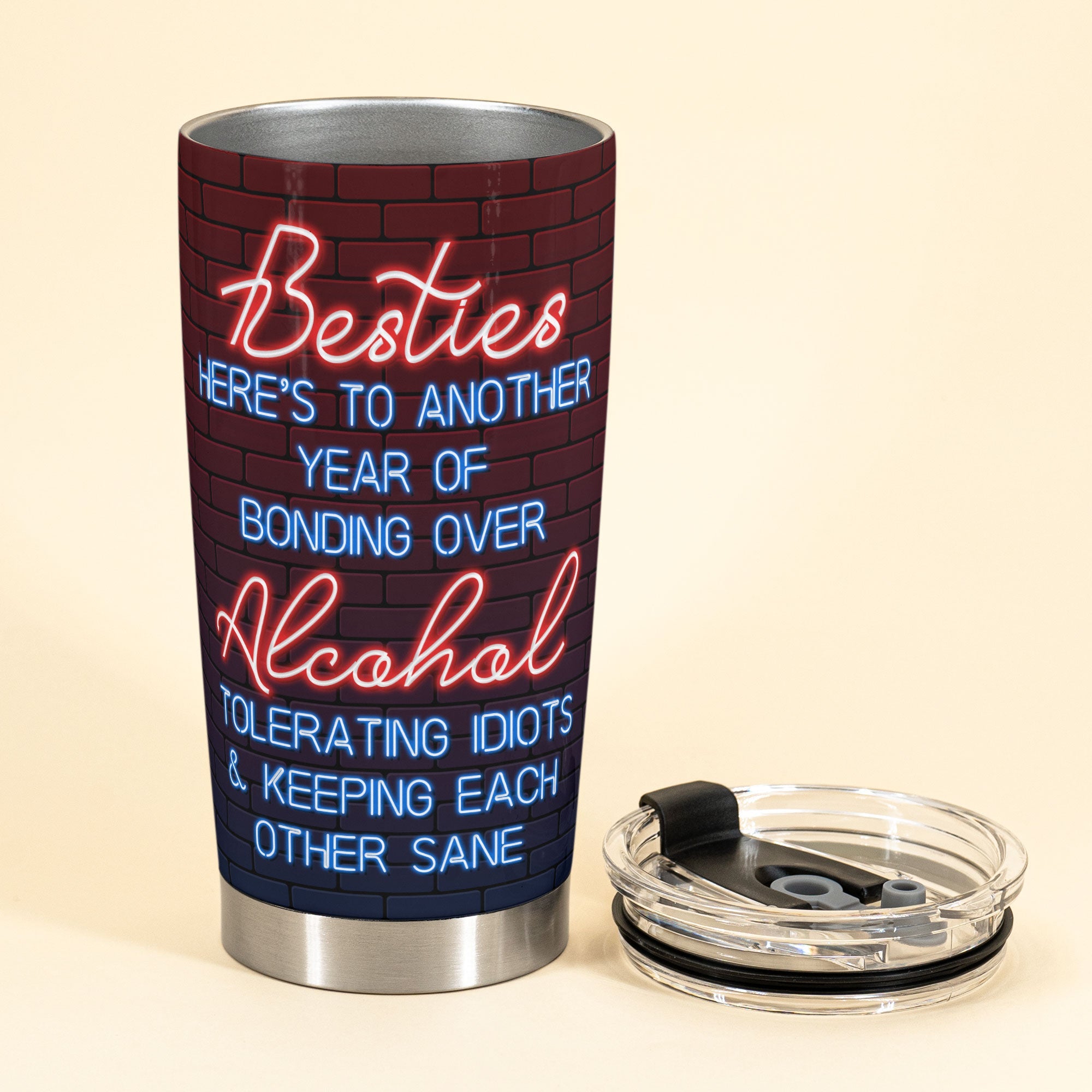 Another Year Of Bonding Over Alcohol - Personalized Tumbler Cup - Funny Birthday Friendship Gifts For Besties, BFF, Best Friends, Soul Sisters