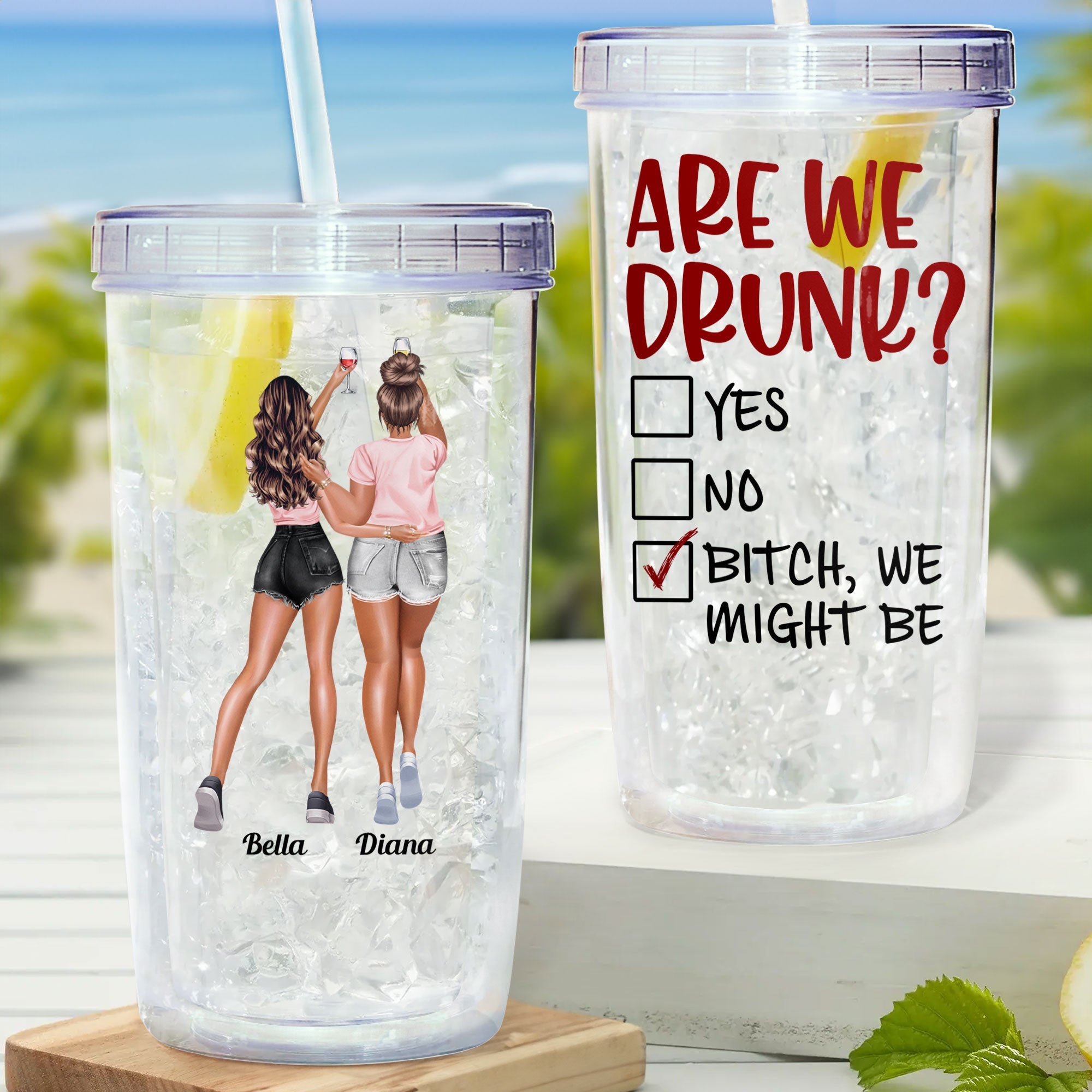 Are We Drunk? - Personalized Acrylic Tumbler With Straw