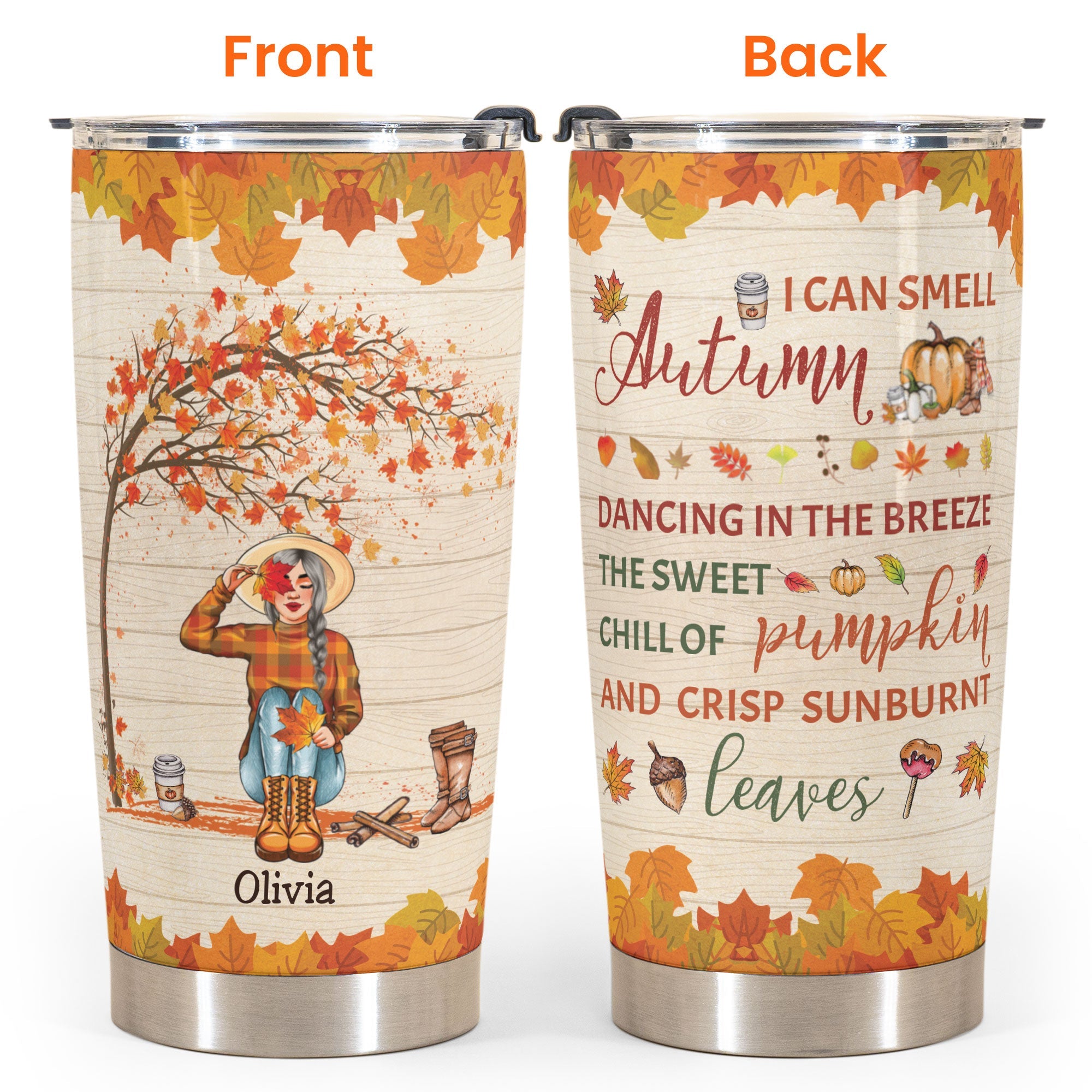 Autumn Pumpkin - Personalized Tumbler - Fall Season Gift For Fall Lovers