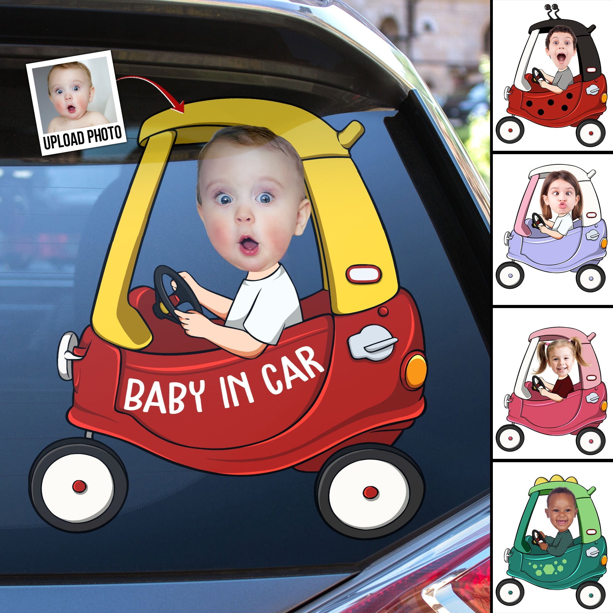 Baby In Car - Personalized Photo Car Decal