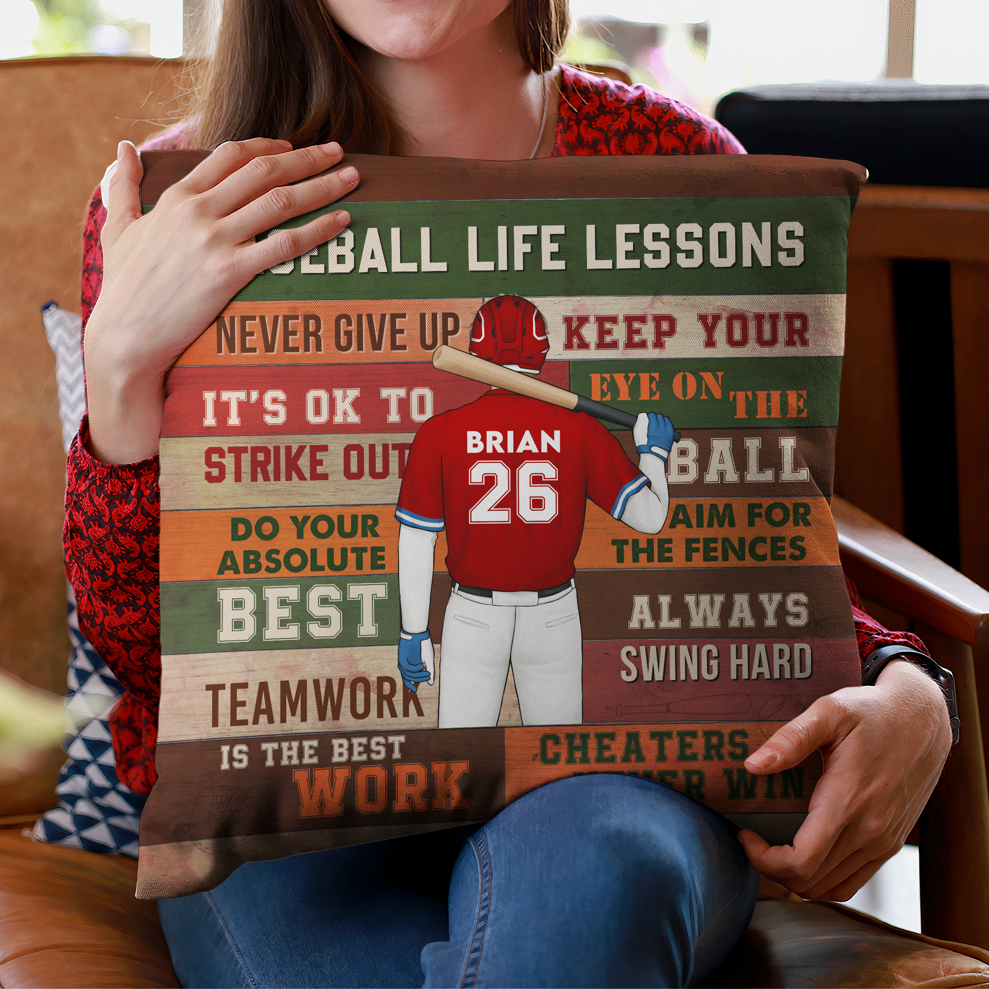 Baseball Life Lessons - Personalized Pillow (Insert Included)