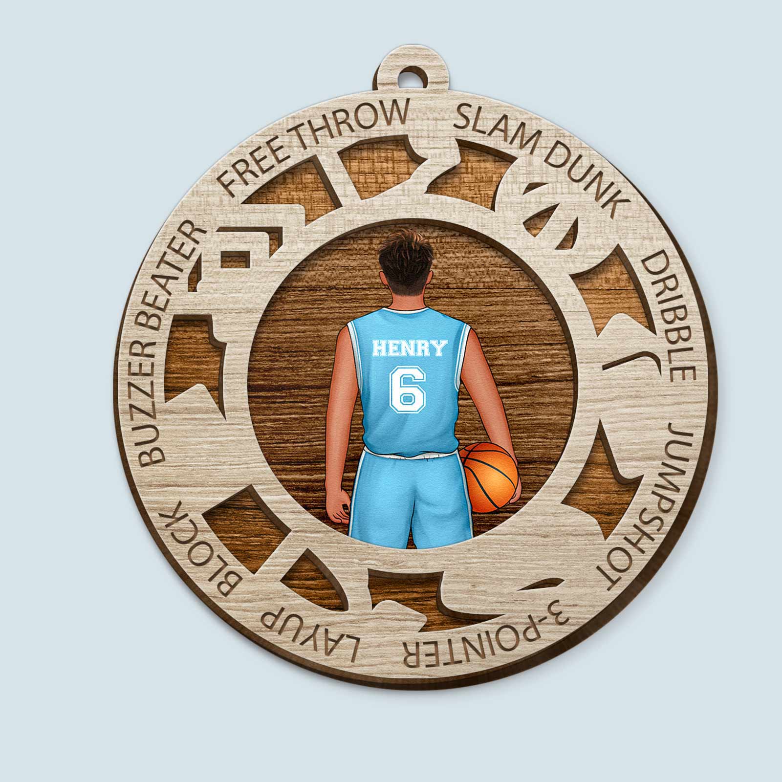 Basketball Player - Personalized 2 Layers Wooden Ornament - Christmas, Birthday, Loving Gift For Basketball Team, Basketball Players, Teammates, Sons, Grandsons, Boyfriend