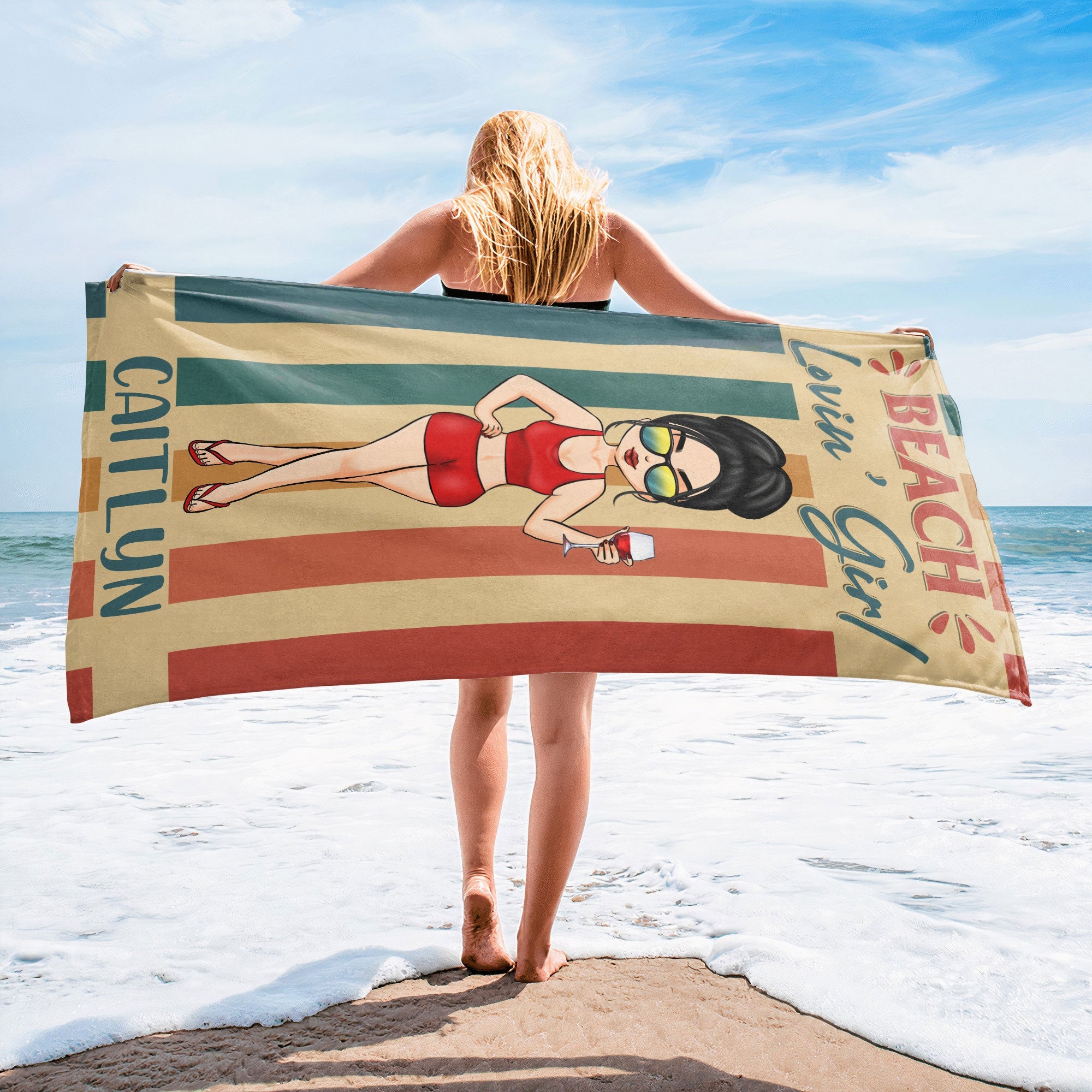 Beach Lovin Girl - Personalized Beach Towel