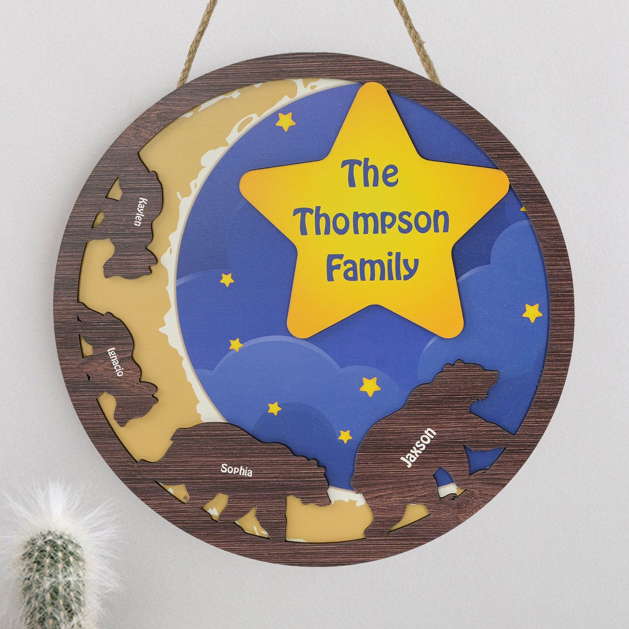 Bear Family - Personalized 2 Layers Wood Sign