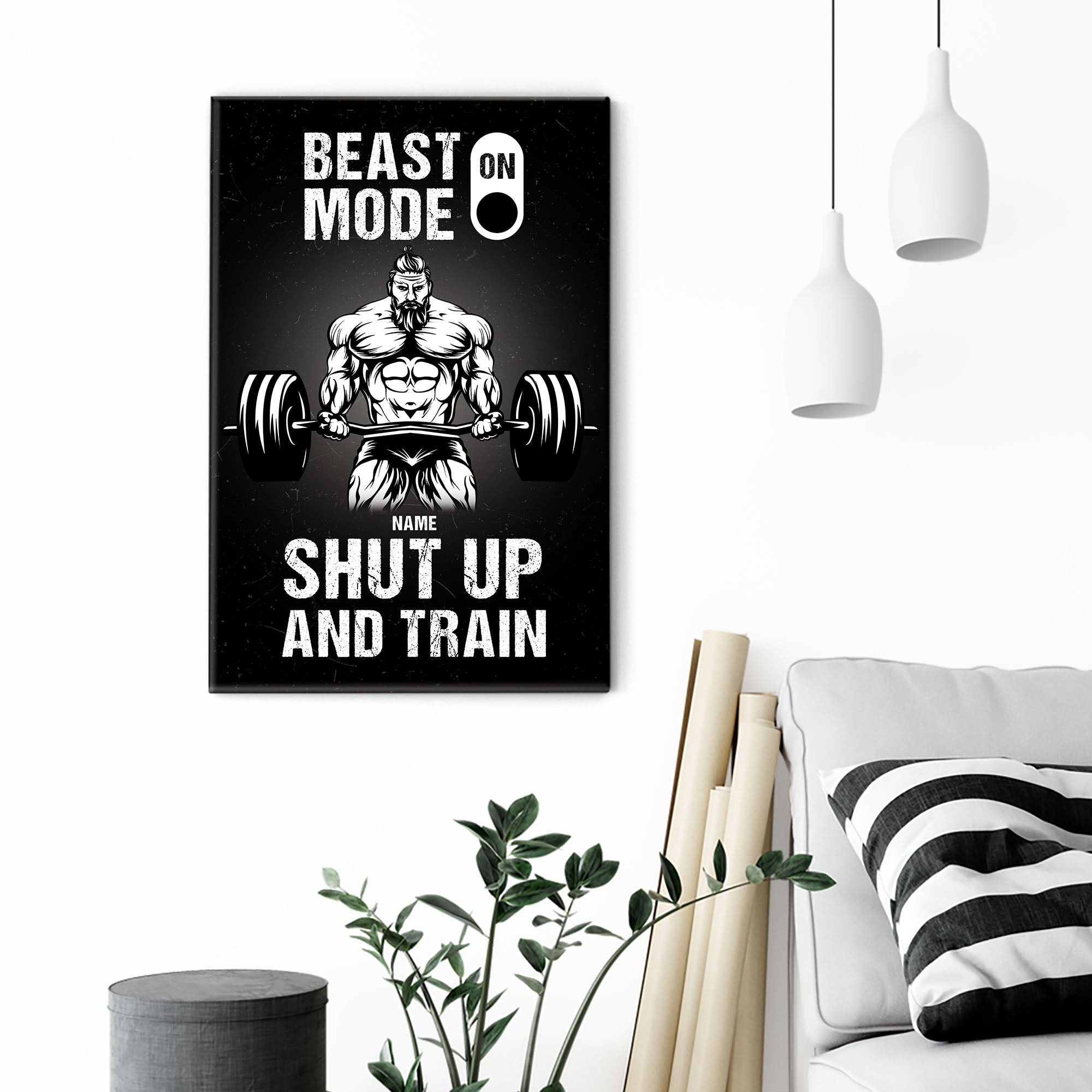 Beast Mode - Personalized Poster/Canvas - Birthday Gift For Gymer - Old Man Lifting