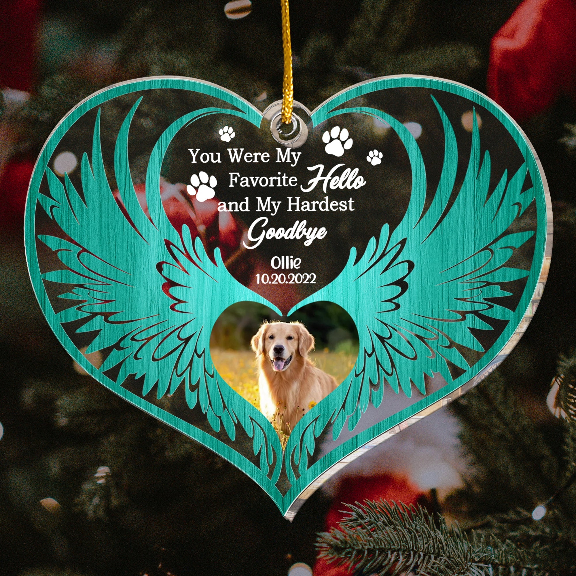 You Were My Favorite Hello and My Hardest Goodbye - Personalized Acrylic Photo Ornament