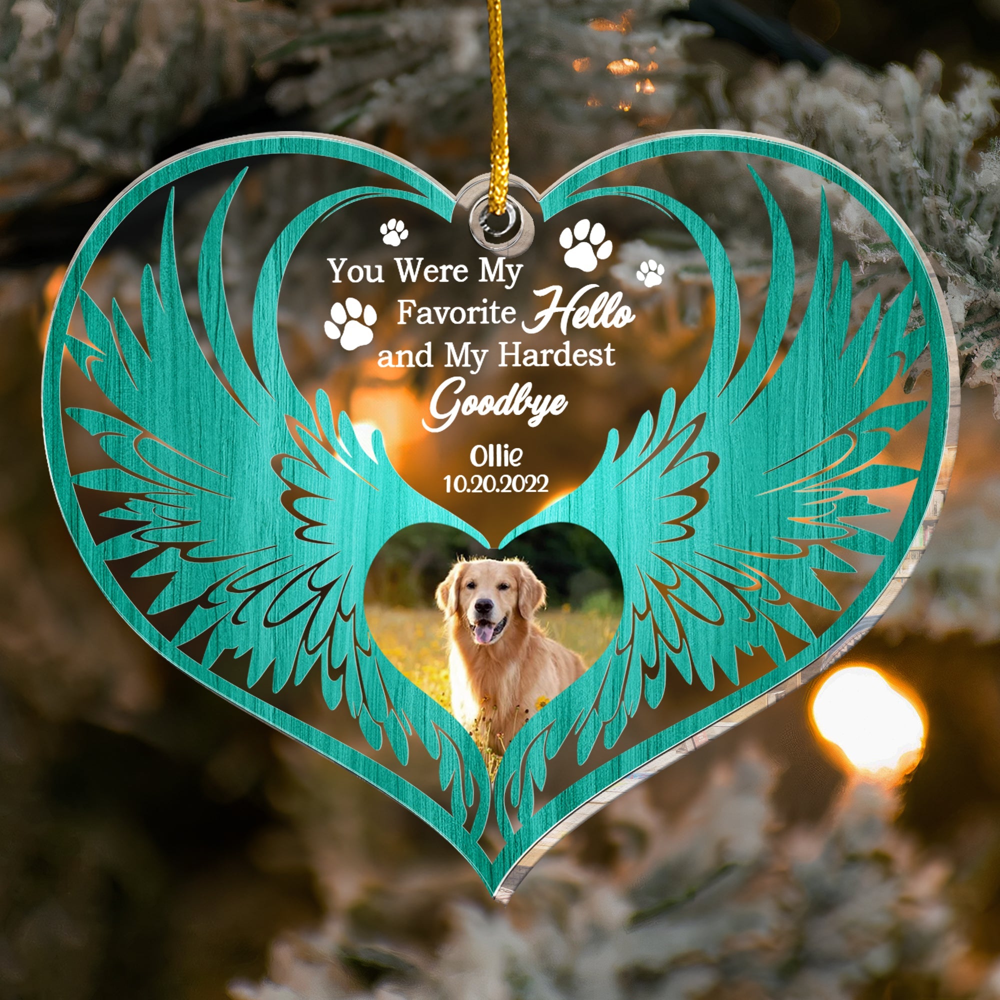 You Were My Favorite Hello and My Hardest Goodbye - Personalized Acrylic Photo Ornament