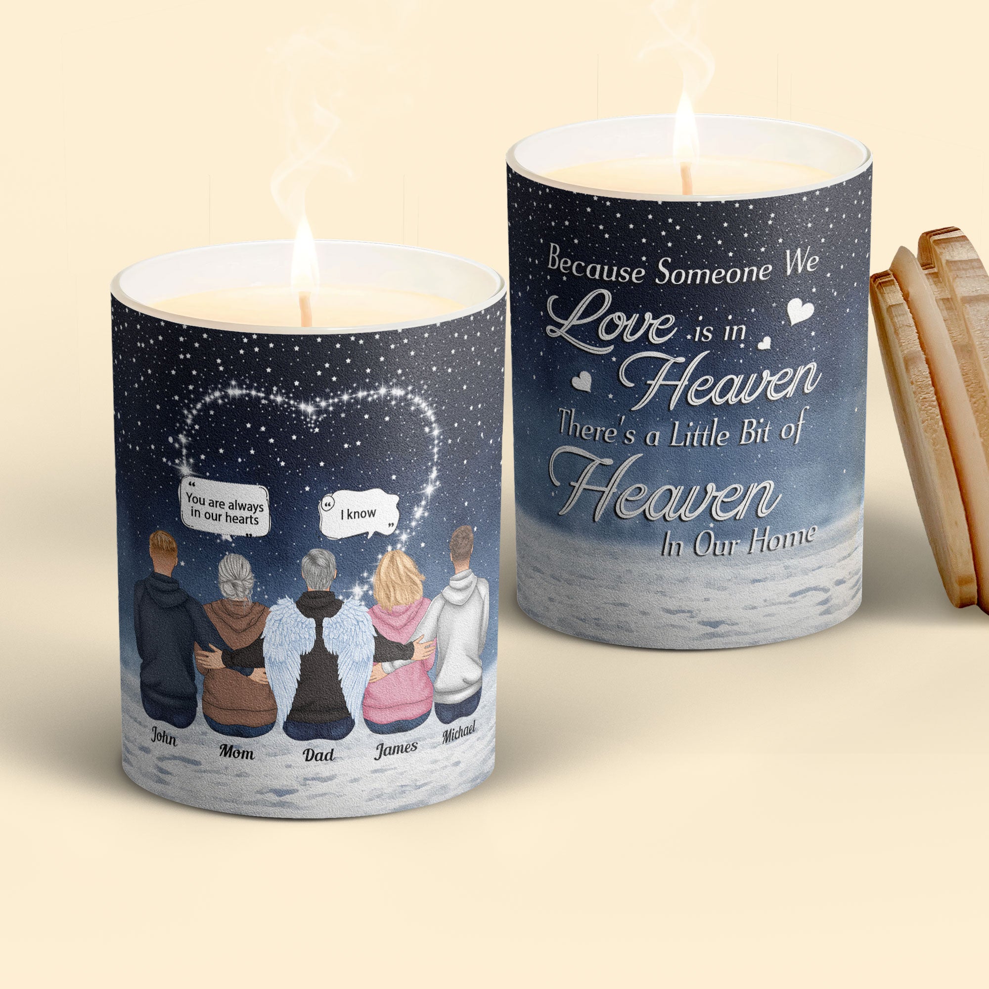 Because Someone We Love Is In Heaven - Personalized Candle