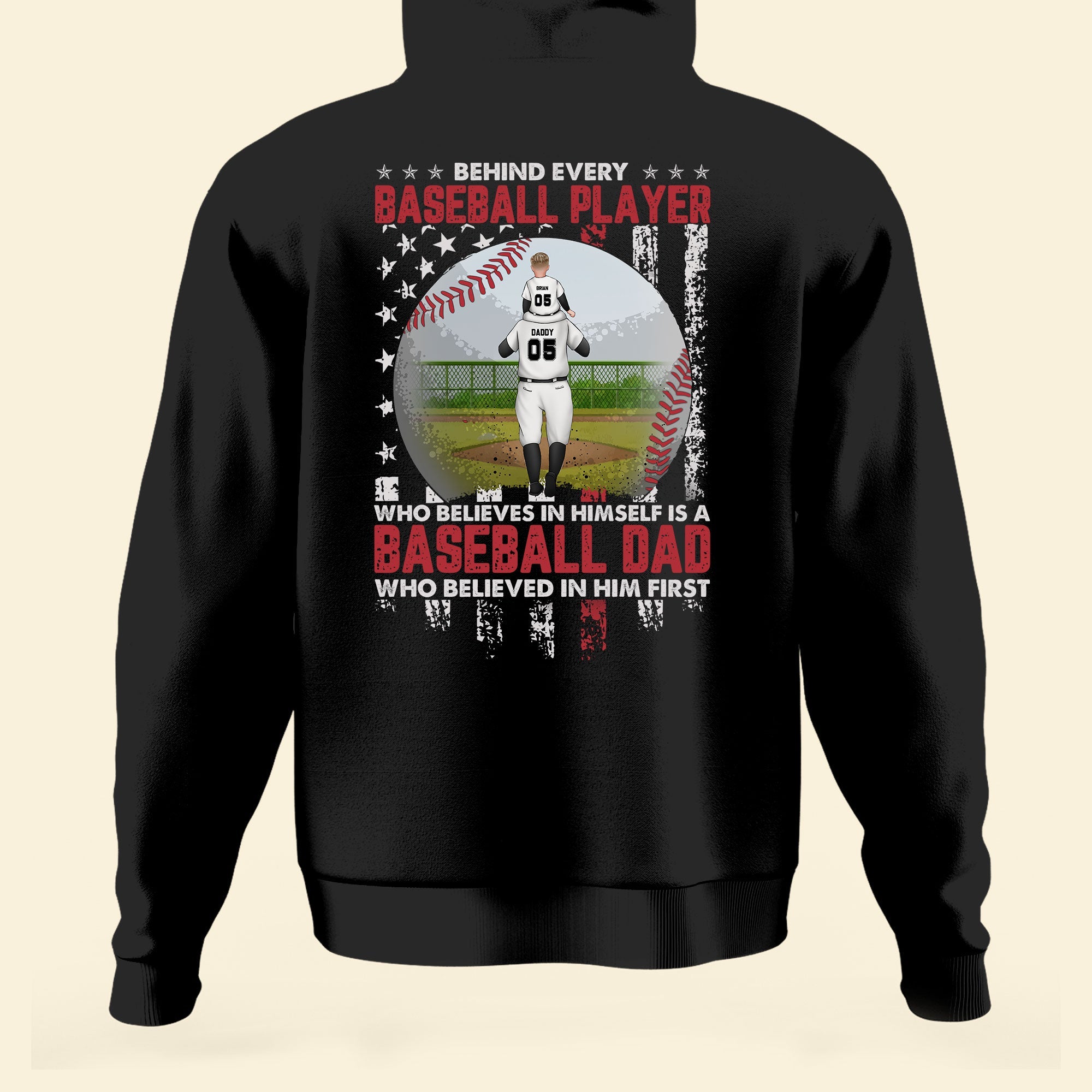 Behind Every Baseball Player Is A Dad - Personalized Shirt