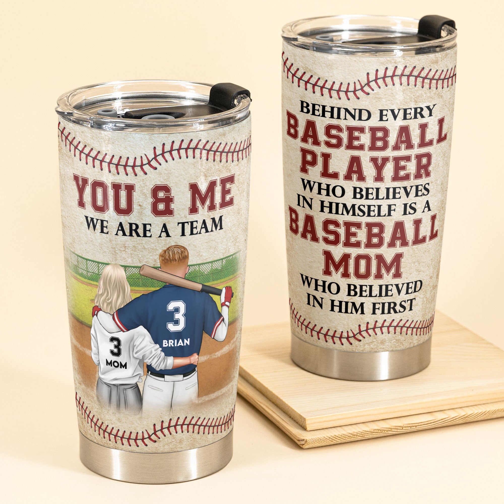 Behind Every Baseball Player - Personalized Tumbler Cup - Birthday, Loving, Christmas Gift For Baseball Players, Sons, Mom, Grandma, Grandsons, Boyfriends, Girlfriends