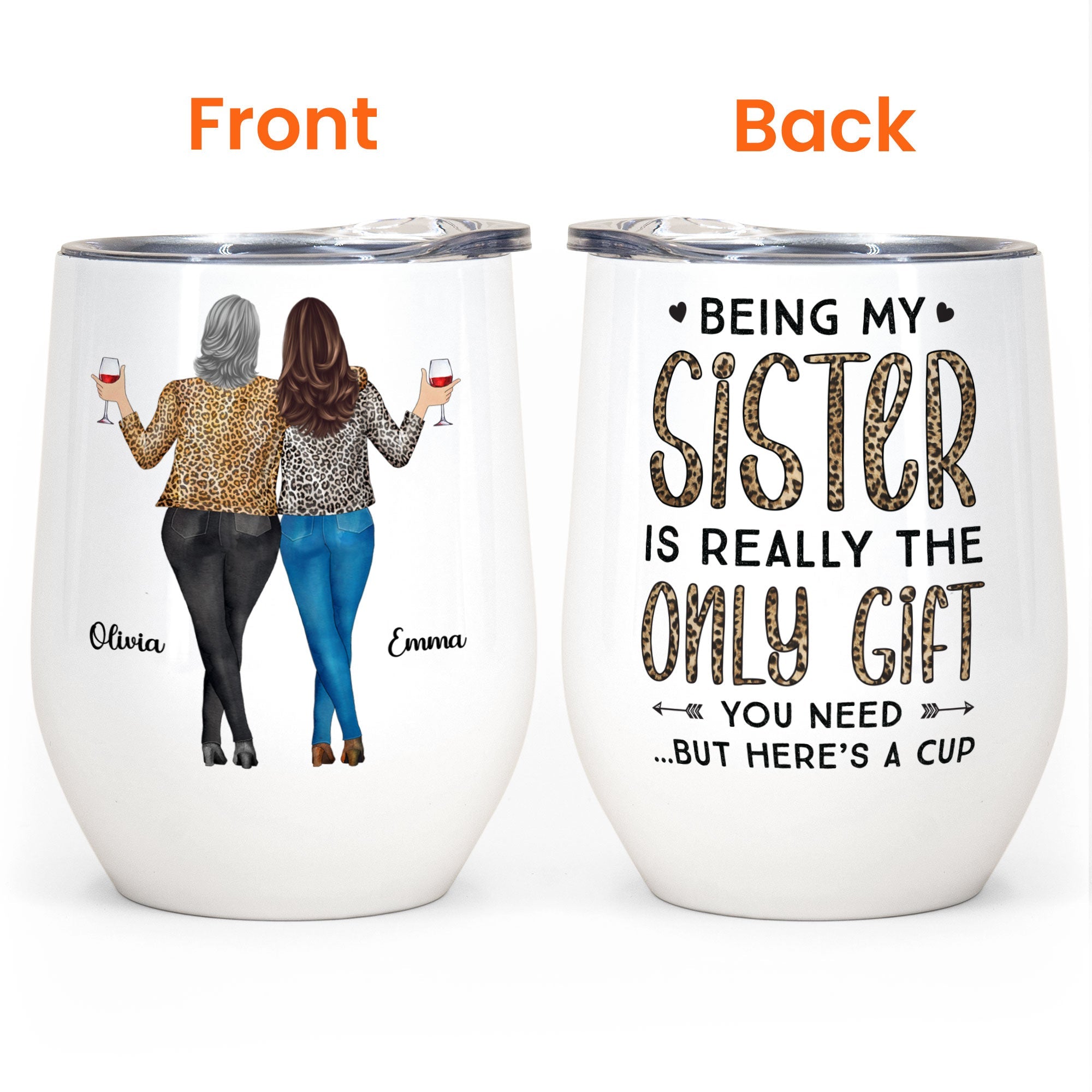 Being My Sister Is Really The Only Gift You Need - Personalized Wine Tumbler - Christmas, Birthday Gift For Sister