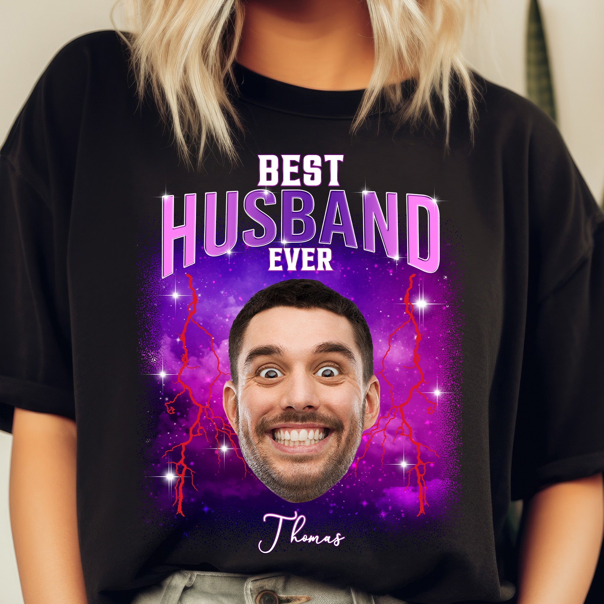 Best Boyfriend Ever Custom Funny Face Bootleg Tee - Personalized Photo Shirt