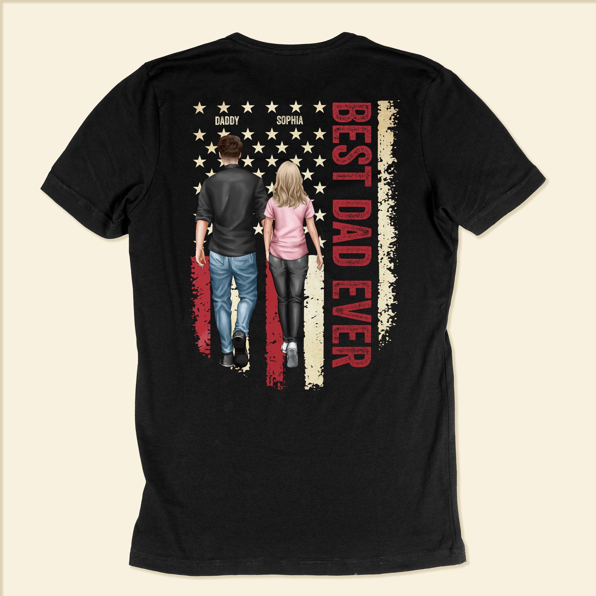 Best Dad Ever - Dad & Kids - Personalized Back Printed Shirt