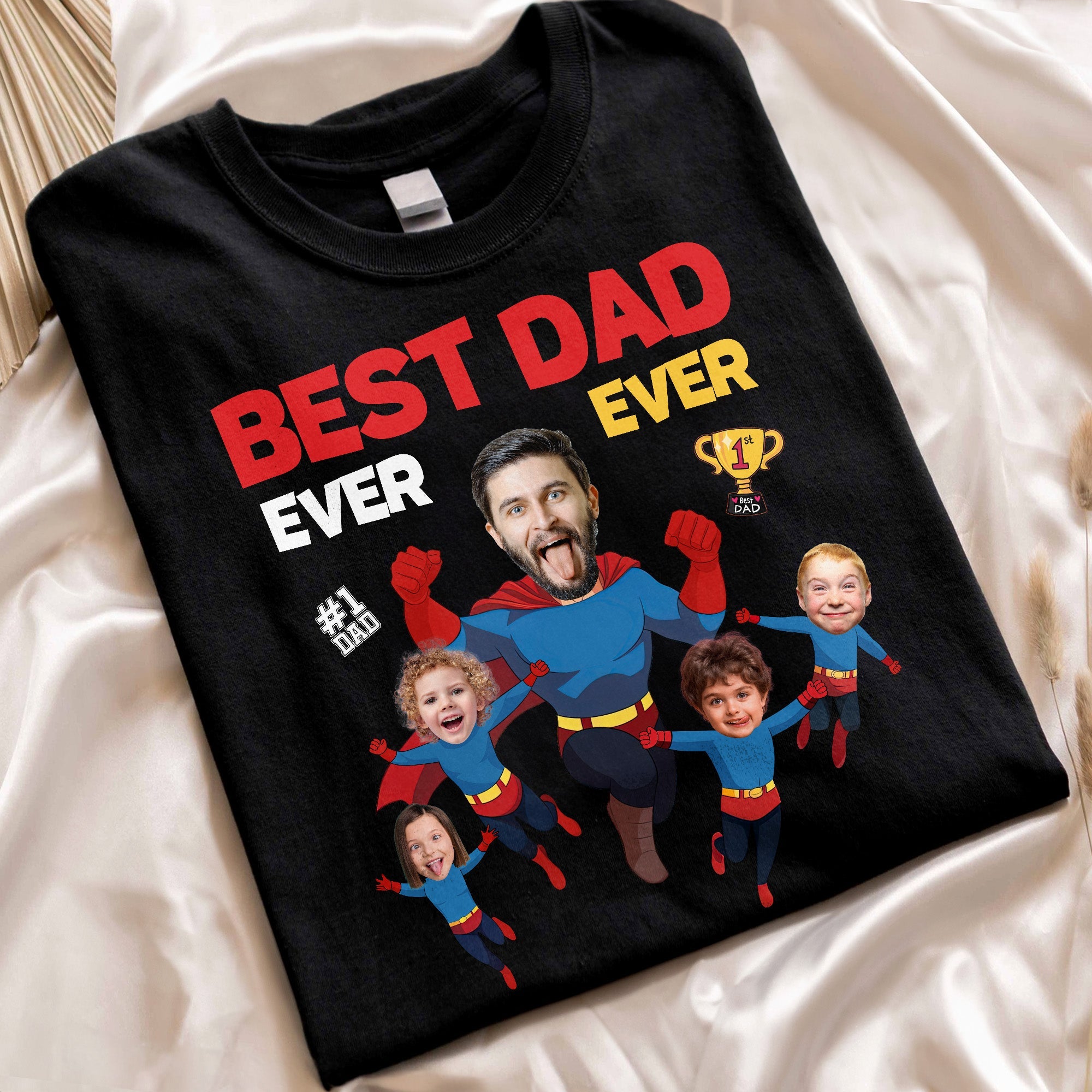 Best Dad Ever Ever - Personalized Photo Shirt