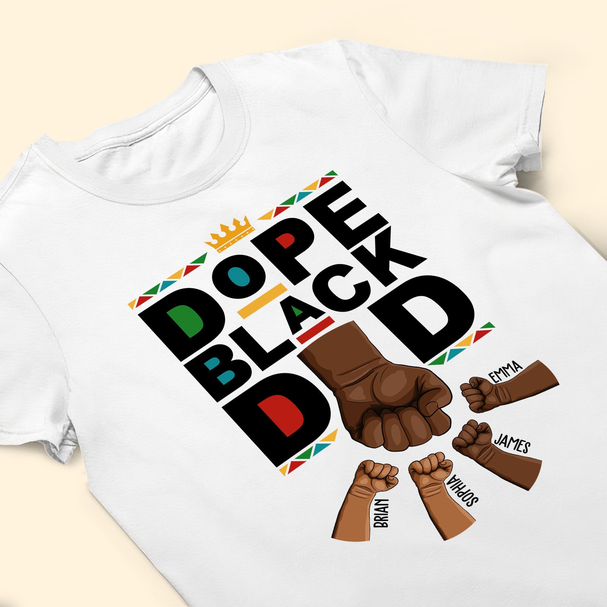 Dope Black Dad Fist Bump - Personalized Shirt