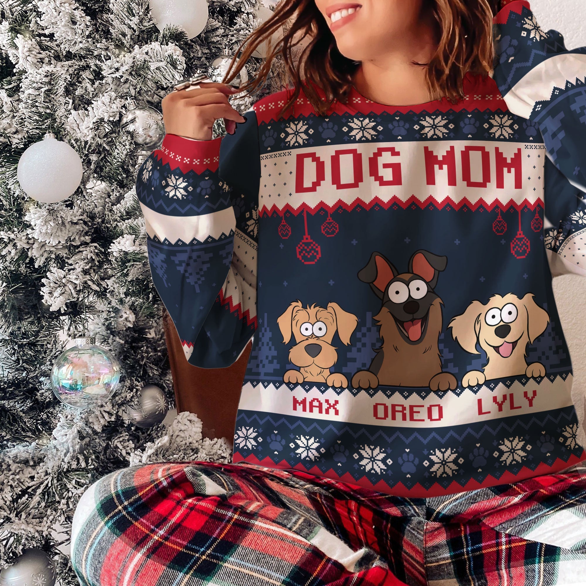 Best Dog Mom Ever - Personalized Ugly Sweater