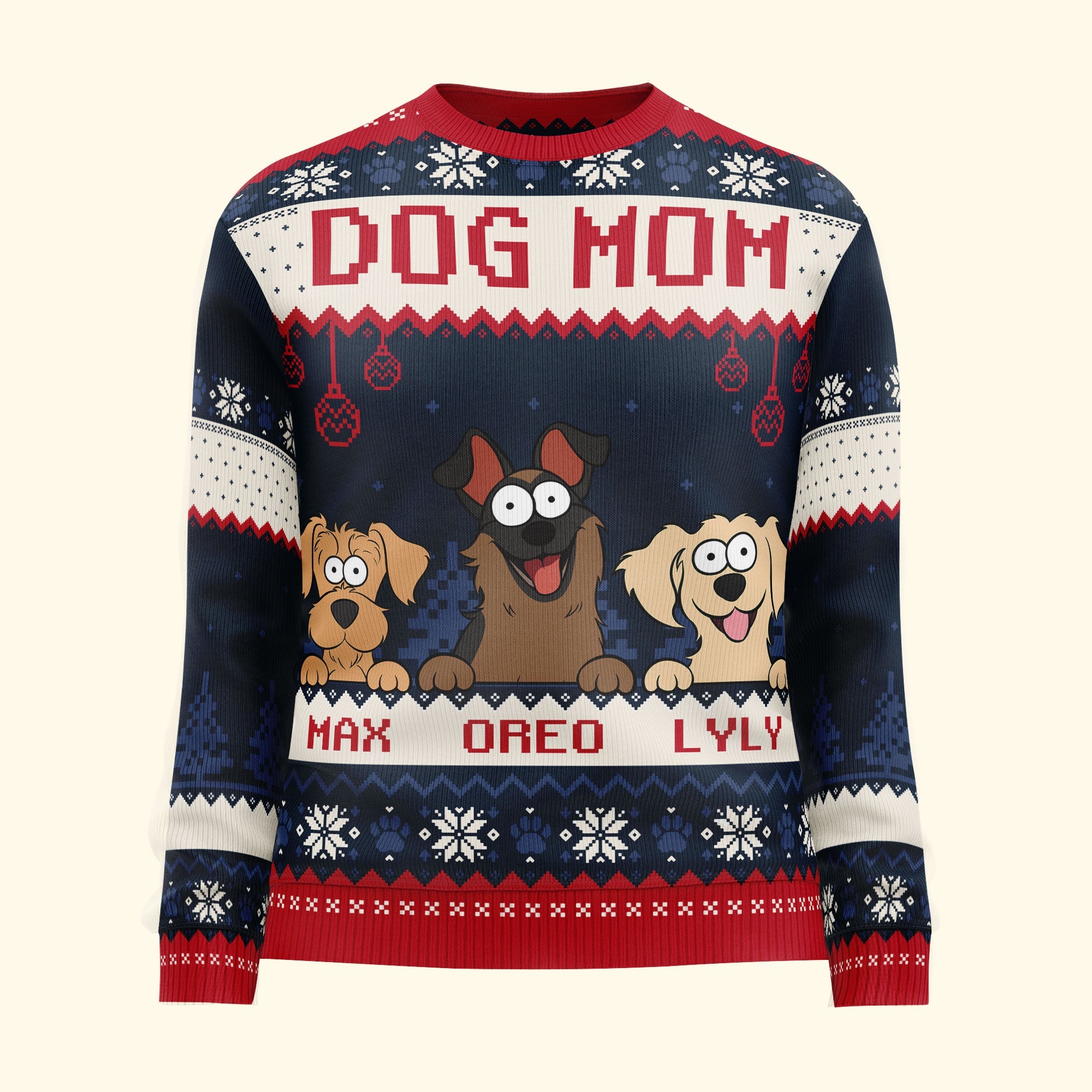 Best Dog Mom Ever - Personalized Ugly Sweater