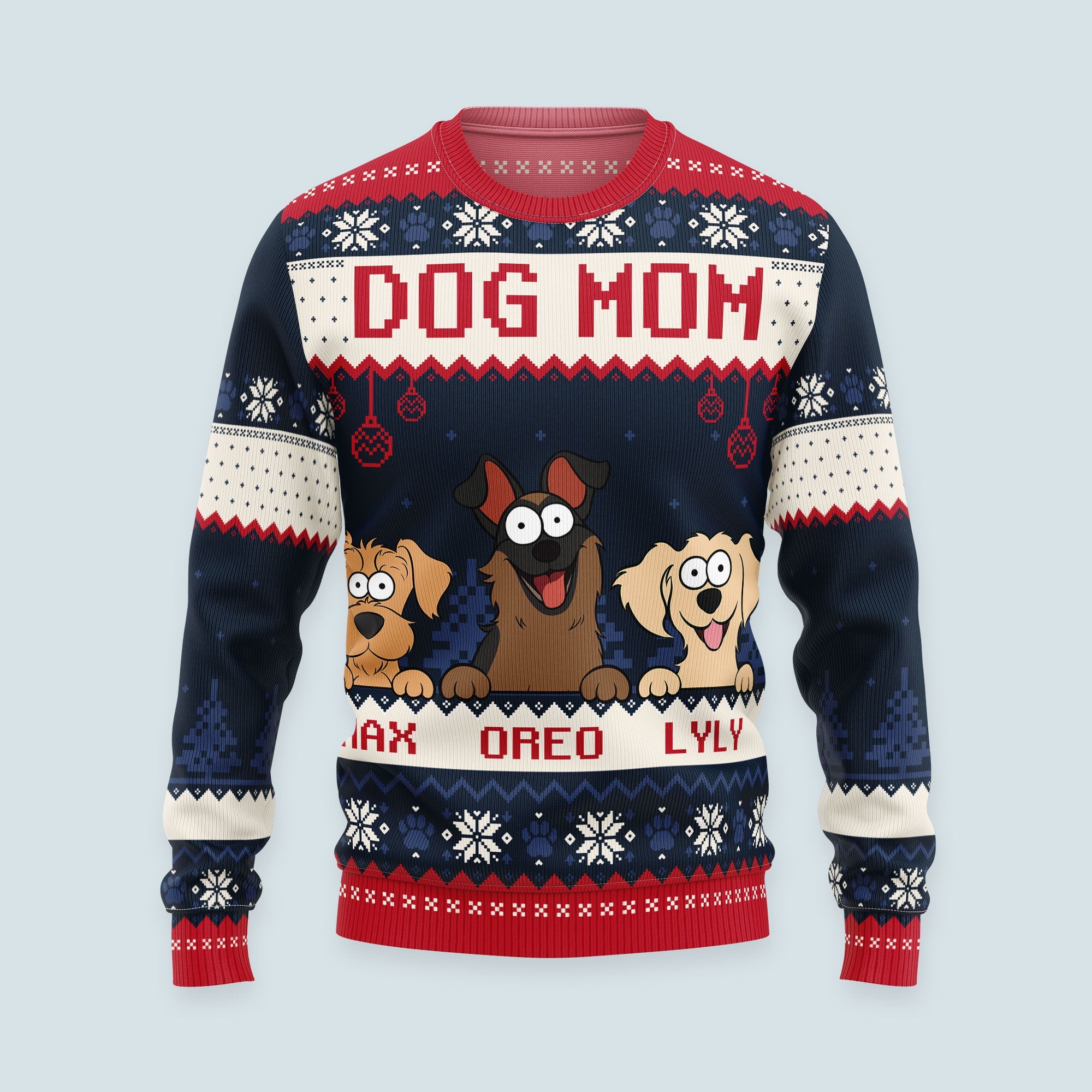 Best Dog Mom Ever - Personalized Ugly Sweater