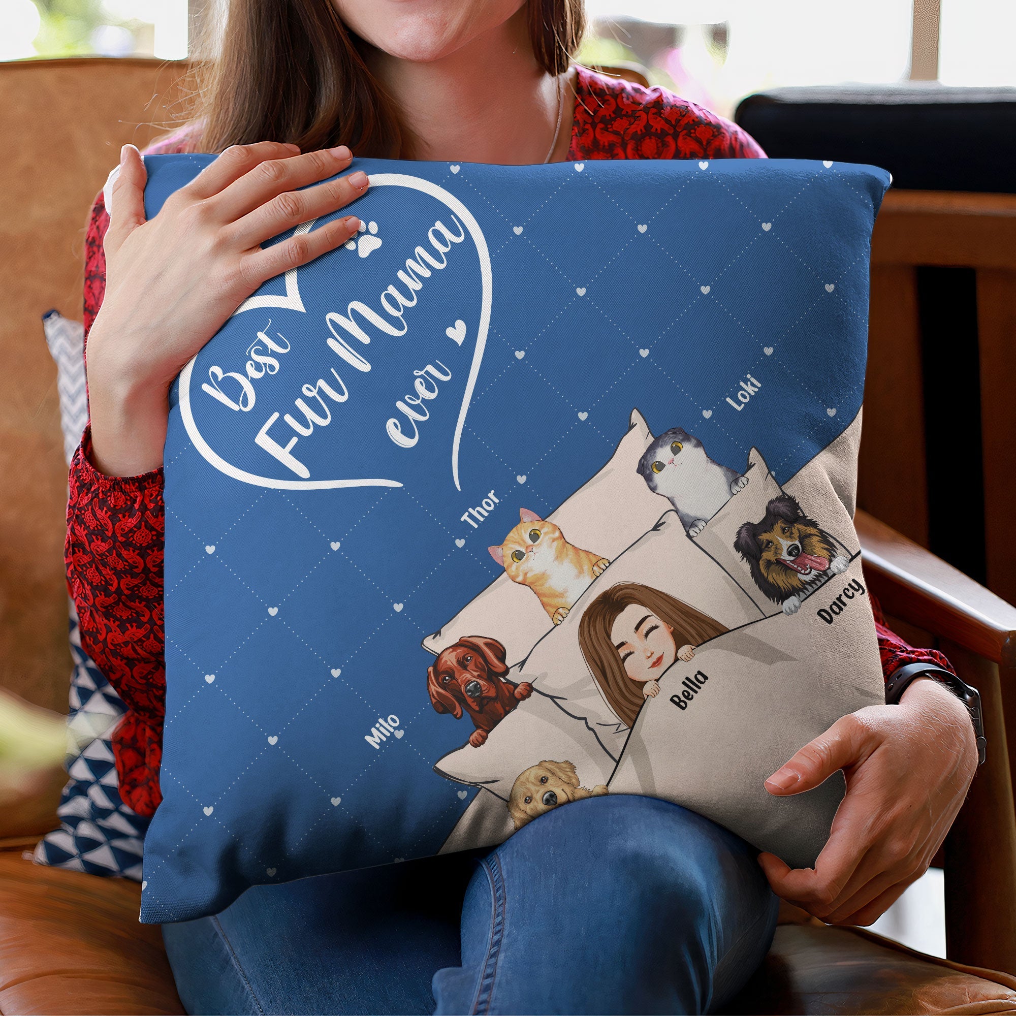 Best Fur Mama Ever - Personalized Pillow (Insert Included)